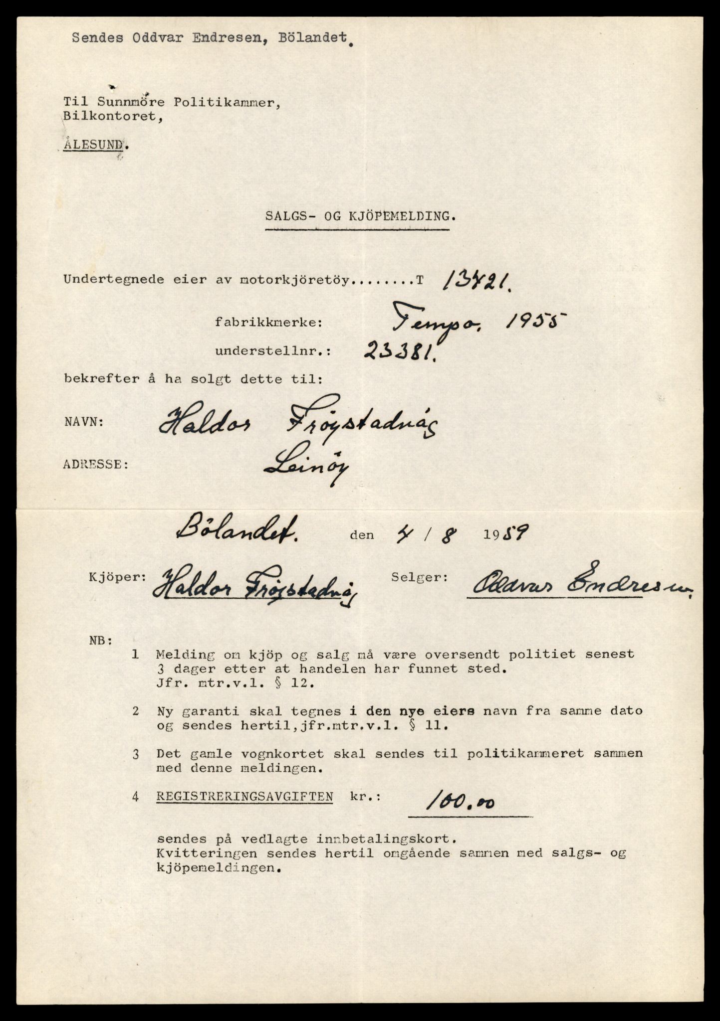 Møre og Romsdal vegkontor - Ålesund trafikkstasjon, AV/SAT-A-4099/F/Fe/L0039: Registreringskort for kjøretøy T 13361 - T 13530, 1927-1998, p. 1039