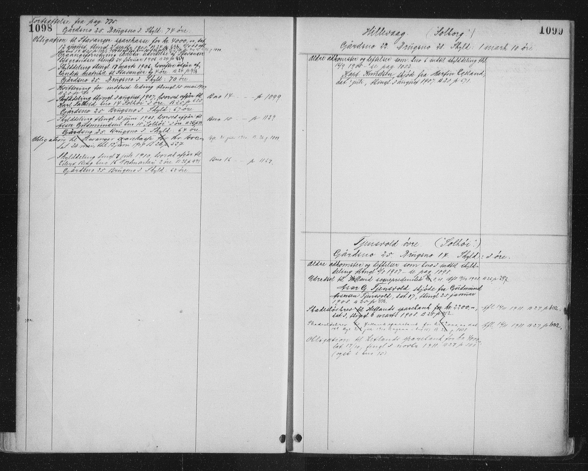 Jæren sorenskriveri, SAST/A-100310/01/4/41/41ABB/L0001: Mortgage register no. 41 ABB1, 1898, p. 1098-1099
