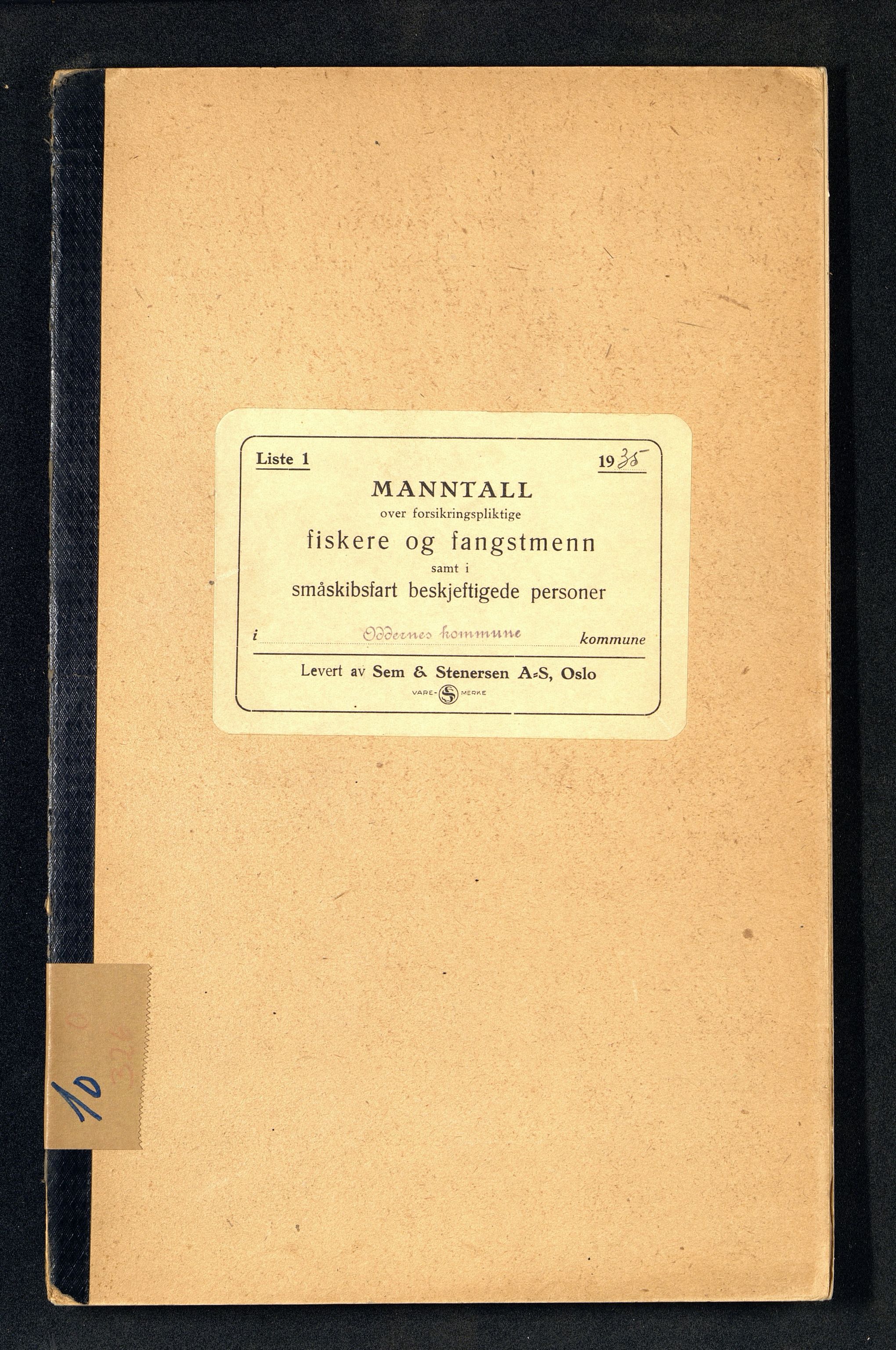 Oddernes kommune - Fiskermanntallnemnda, ARKSOR/1001OD622/F/L0001/0009: Manntall over forsikringspliktige fiskere og fangstmenn / Manntall over forsikringspliktige fiskere og fangstmenn, 1935