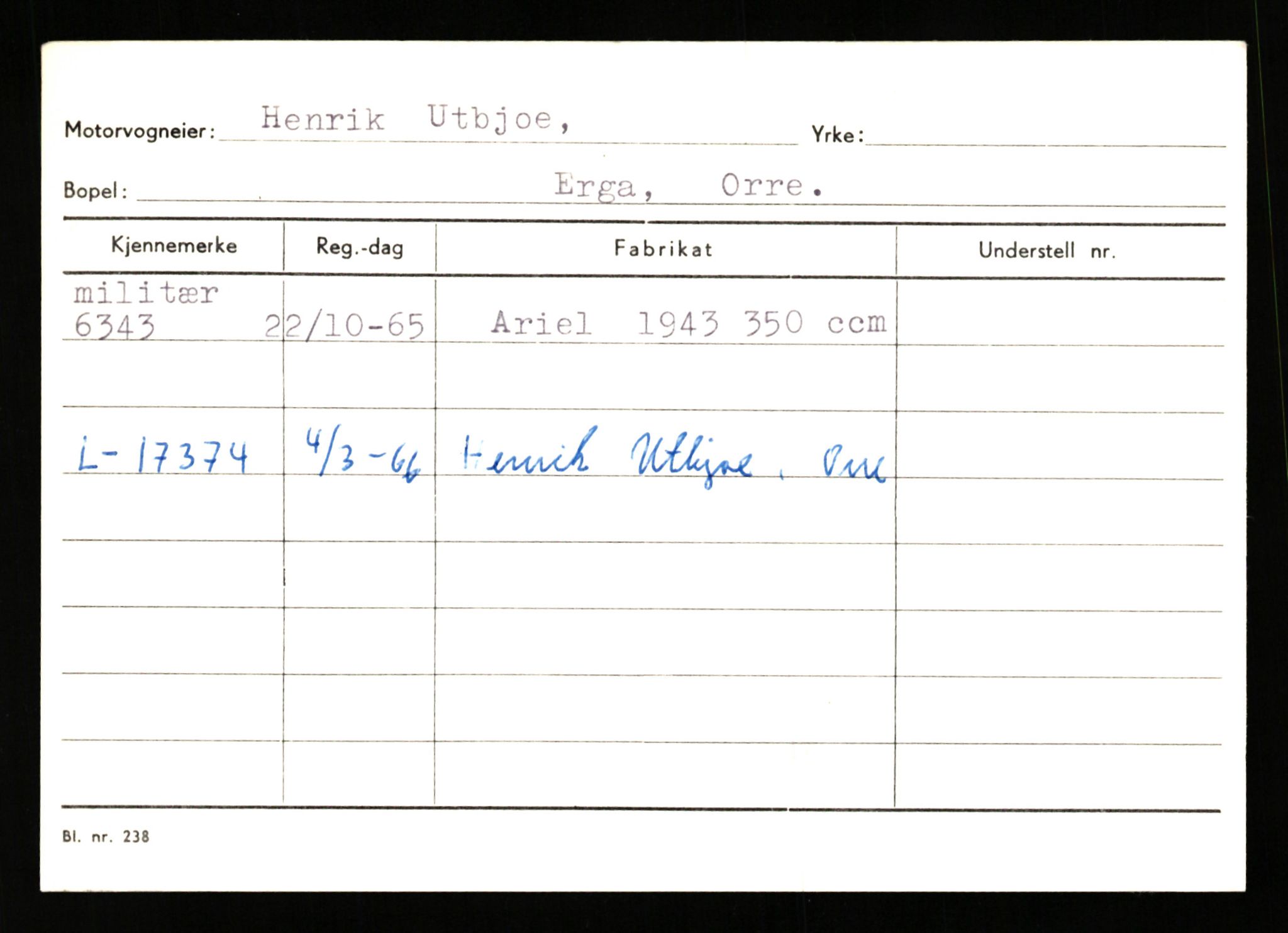 Stavanger trafikkstasjon, AV/SAST-A-101942/0/G/L0002: Registreringsnummer: 5791 - 10405, 1930-1971, p. 235