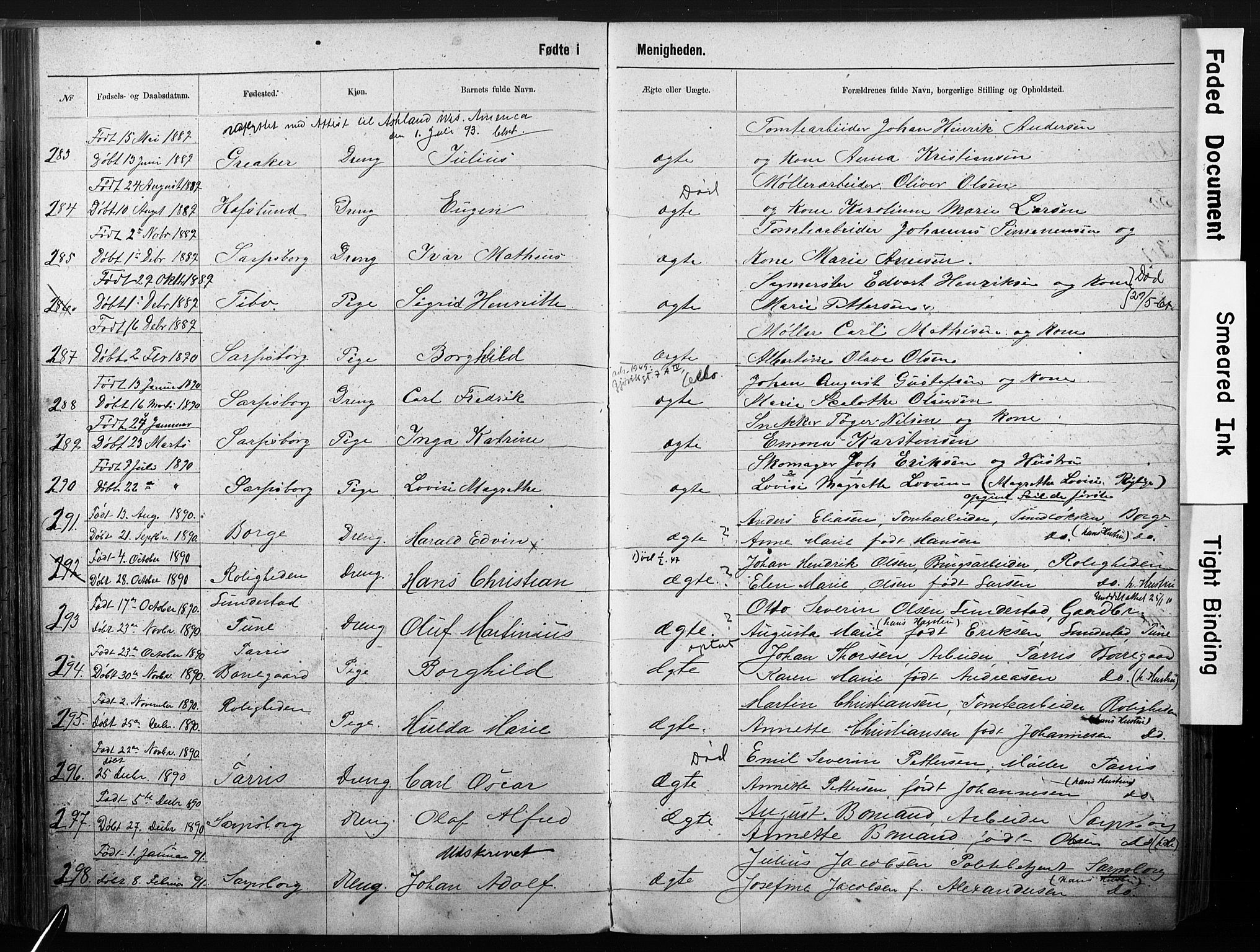 Sarpsborg metodistkirke, AV/SAO-PAO-0233/A/L0003: Dissenter register no. 3, 1856-1893