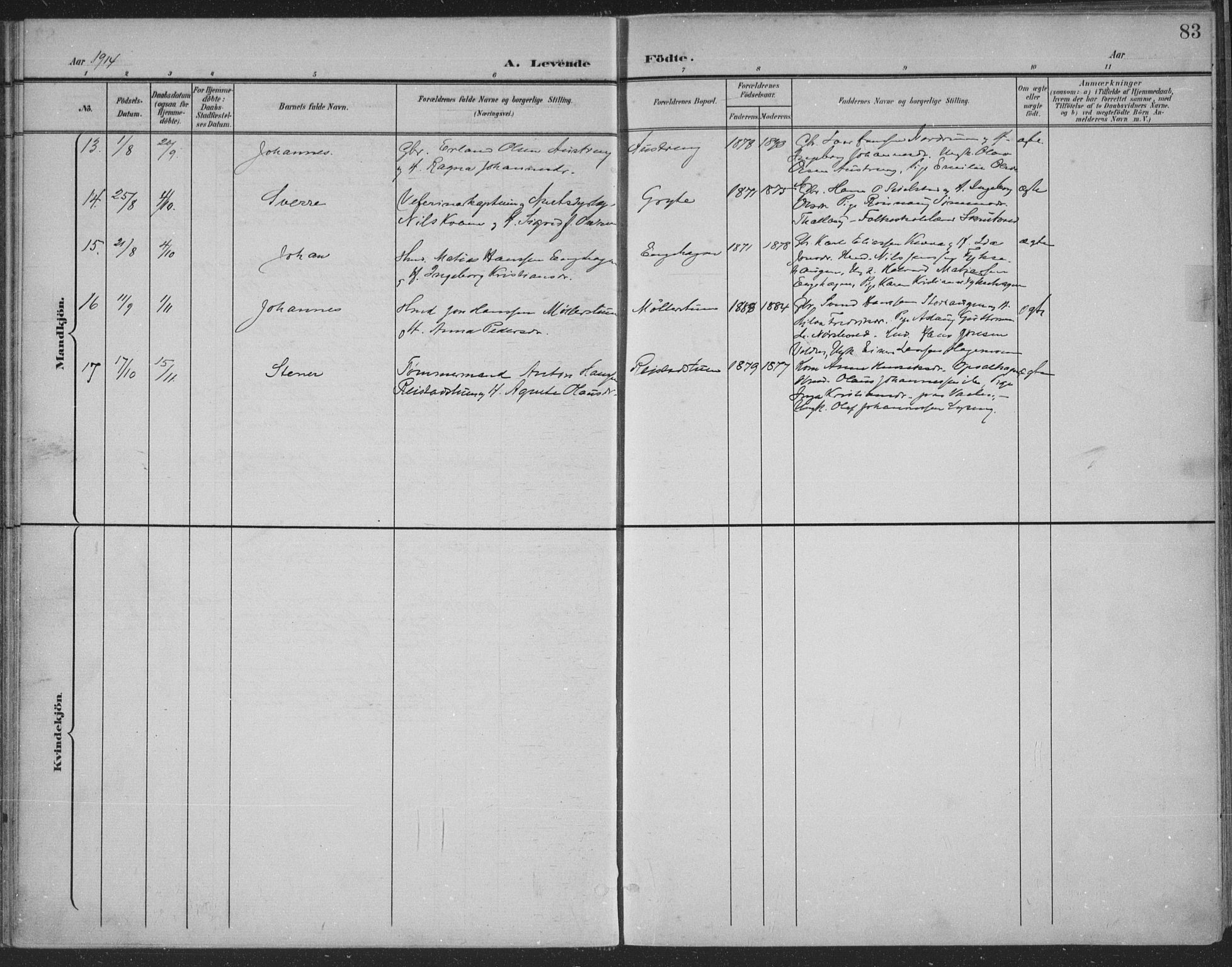 Østre Gausdal prestekontor, SAH/PREST-092/H/Ha/Haa/L0004: Parish register (official) no. 4, 1898-1914, p. 83