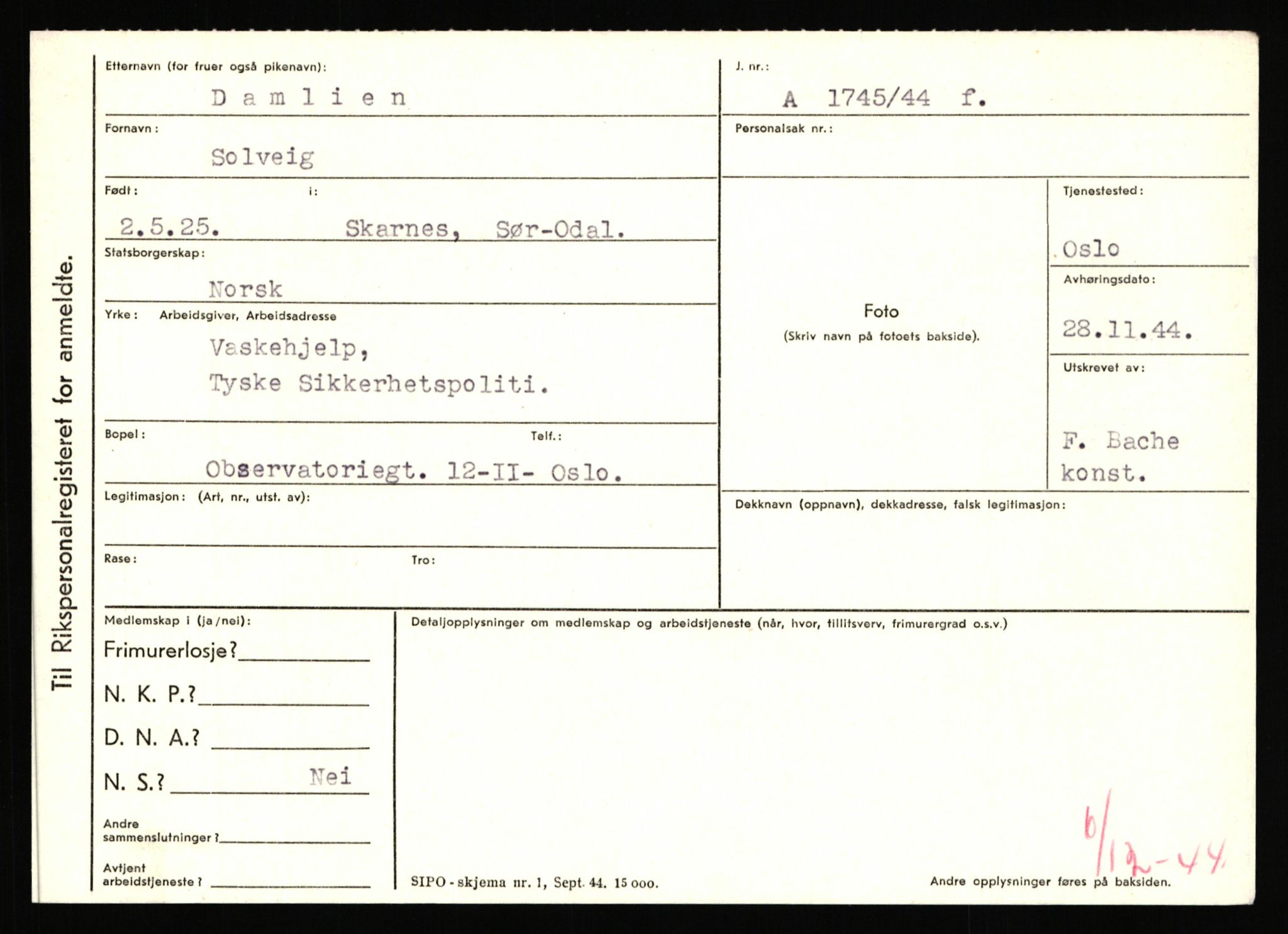 Statspolitiet - Hovedkontoret / Osloavdelingen, AV/RA-S-1329/C/Ca/L0003: Brechan - Eichinger	, 1943-1945, p. 3038