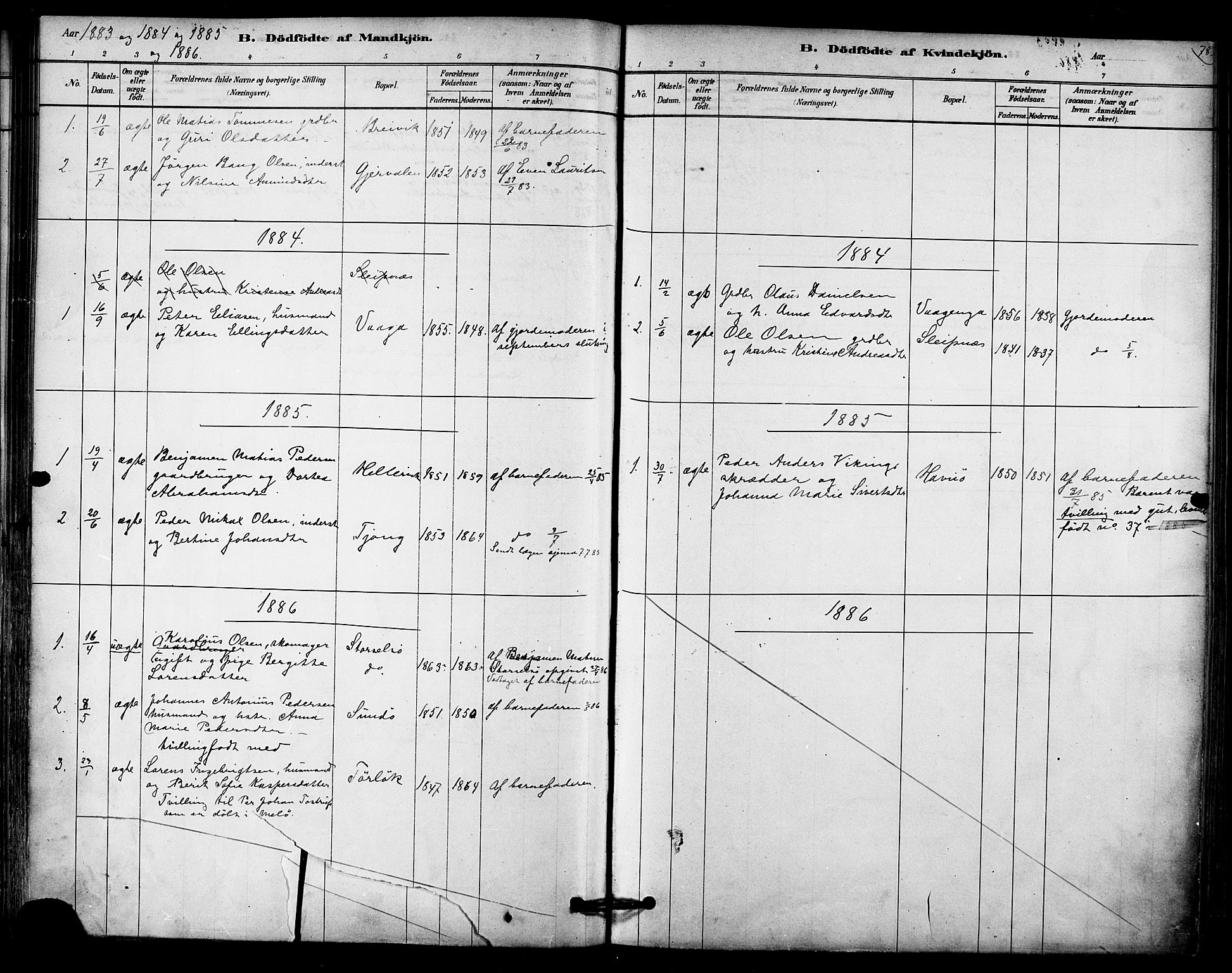 Ministerialprotokoller, klokkerbøker og fødselsregistre - Nordland, AV/SAT-A-1459/841/L0609: Parish register (official) no. 841A12, 1878-1901, p. 78