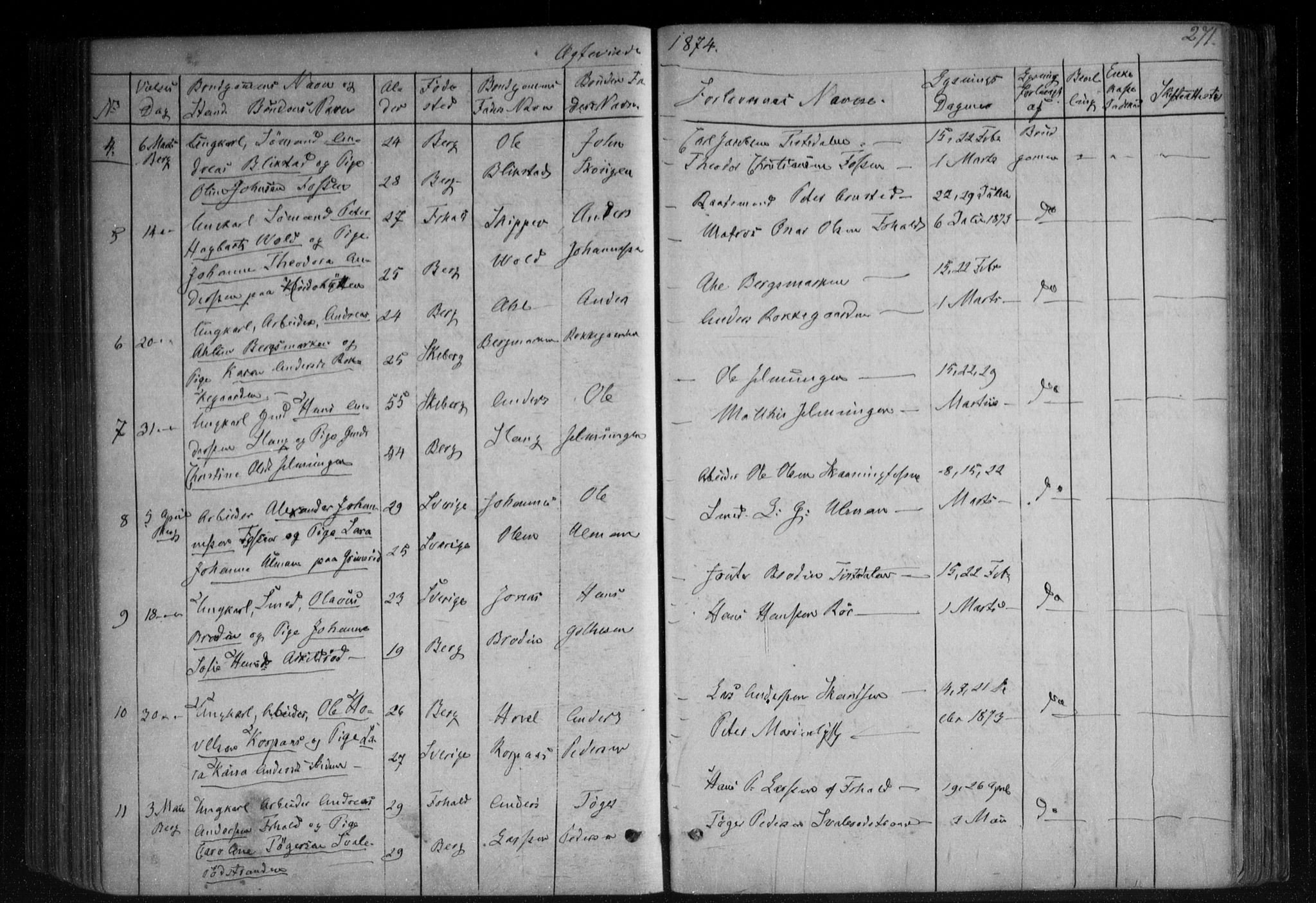 Berg prestekontor Kirkebøker, AV/SAO-A-10902/F/Fa/L0005: Parish register (official) no. I 5, 1861-1877, p. 271