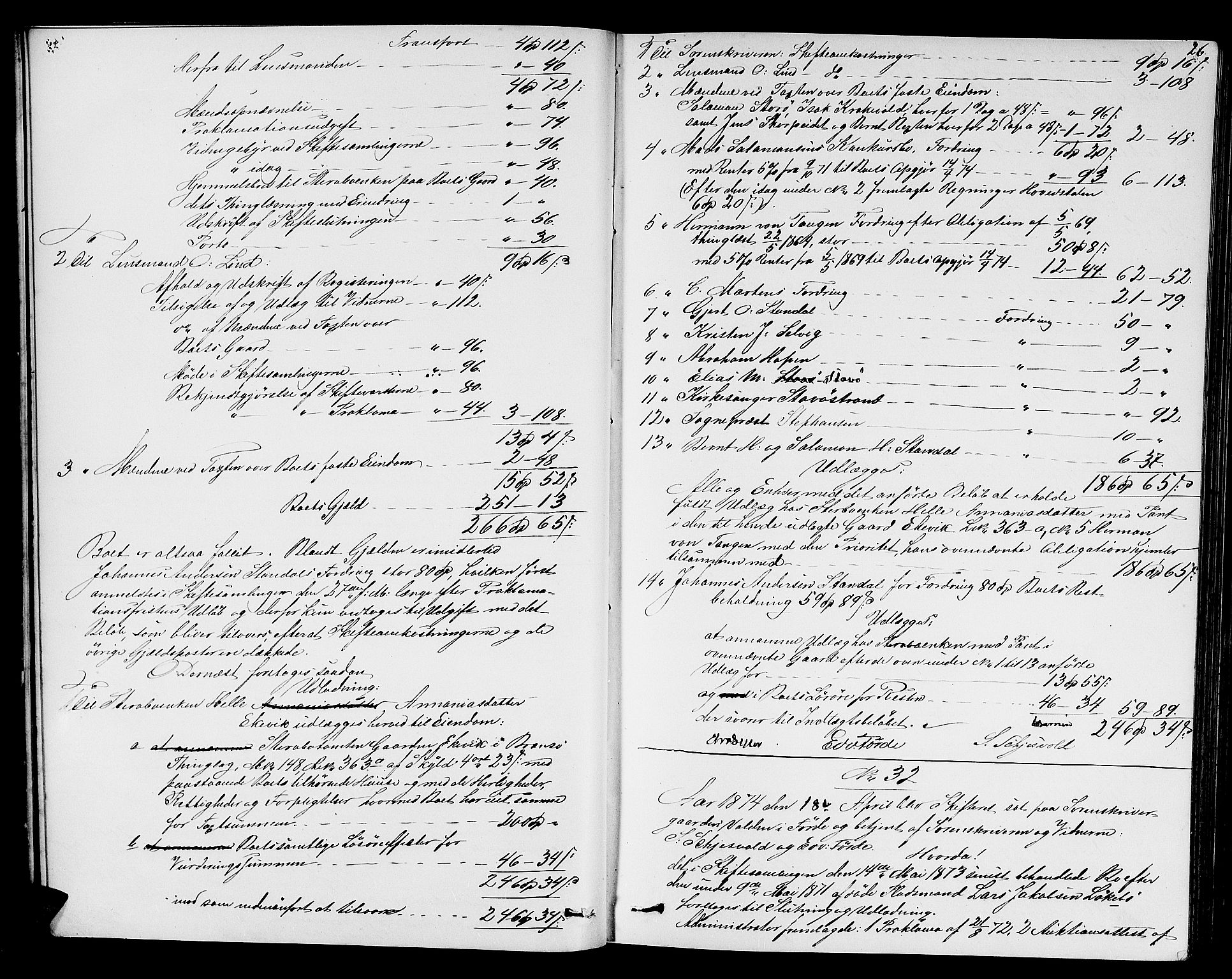 Sunnfjord tingrett, AV/SAB-A-3201/1/H/Hd/L0005: Skifteutlodningsprotokoll, 1874-1881, p. 25b-26a