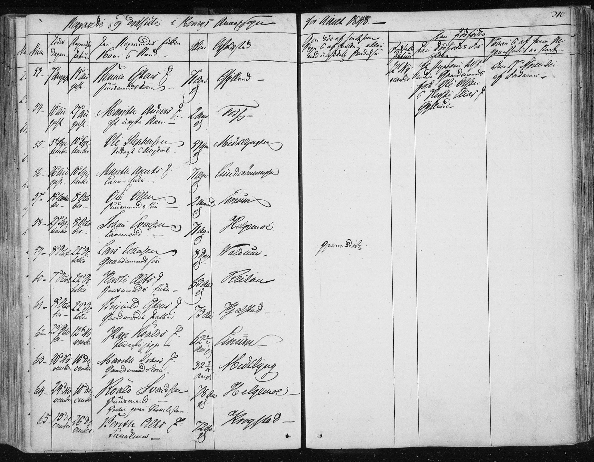 Ministerialprotokoller, klokkerbøker og fødselsregistre - Sør-Trøndelag, SAT/A-1456/687/L0998: Parish register (official) no. 687A05 /2, 1843-1849, p. 310