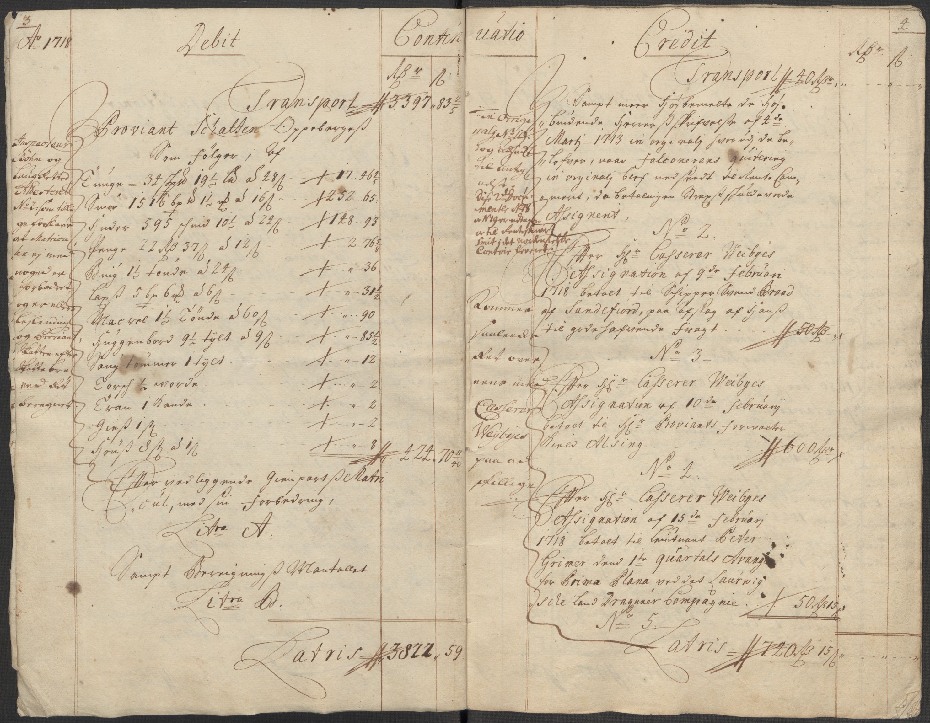 Rentekammeret inntil 1814, Reviderte regnskaper, Fogderegnskap, RA/EA-4092/R33/L1988: Fogderegnskap Larvik grevskap, 1718, p. 5