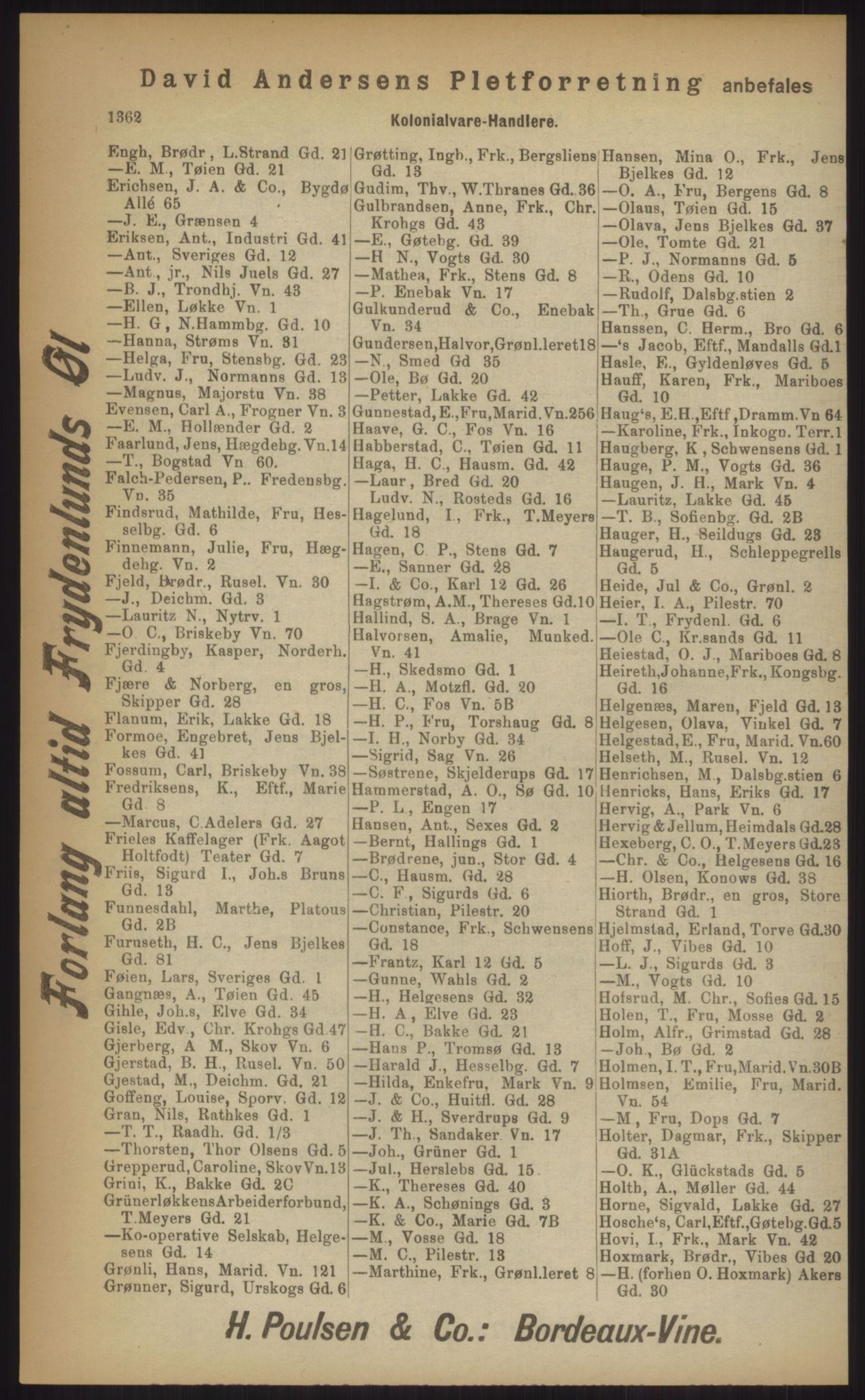 Kristiania/Oslo adressebok, PUBL/-, 1903, p. 1362