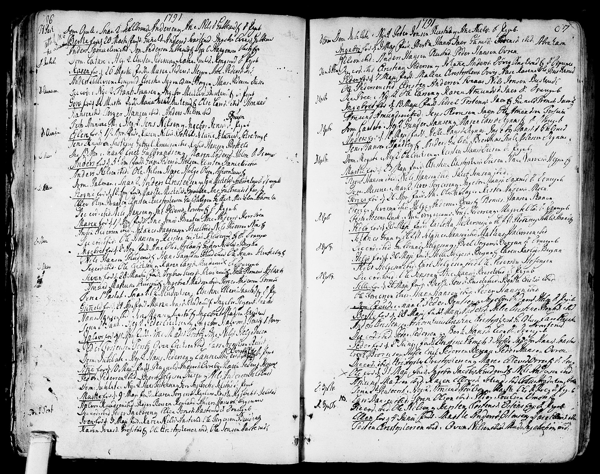 Modum kirkebøker, AV/SAKO-A-234/F/Fa/L0003: Parish register (official) no. 3, 1783-1819, p. 86-87