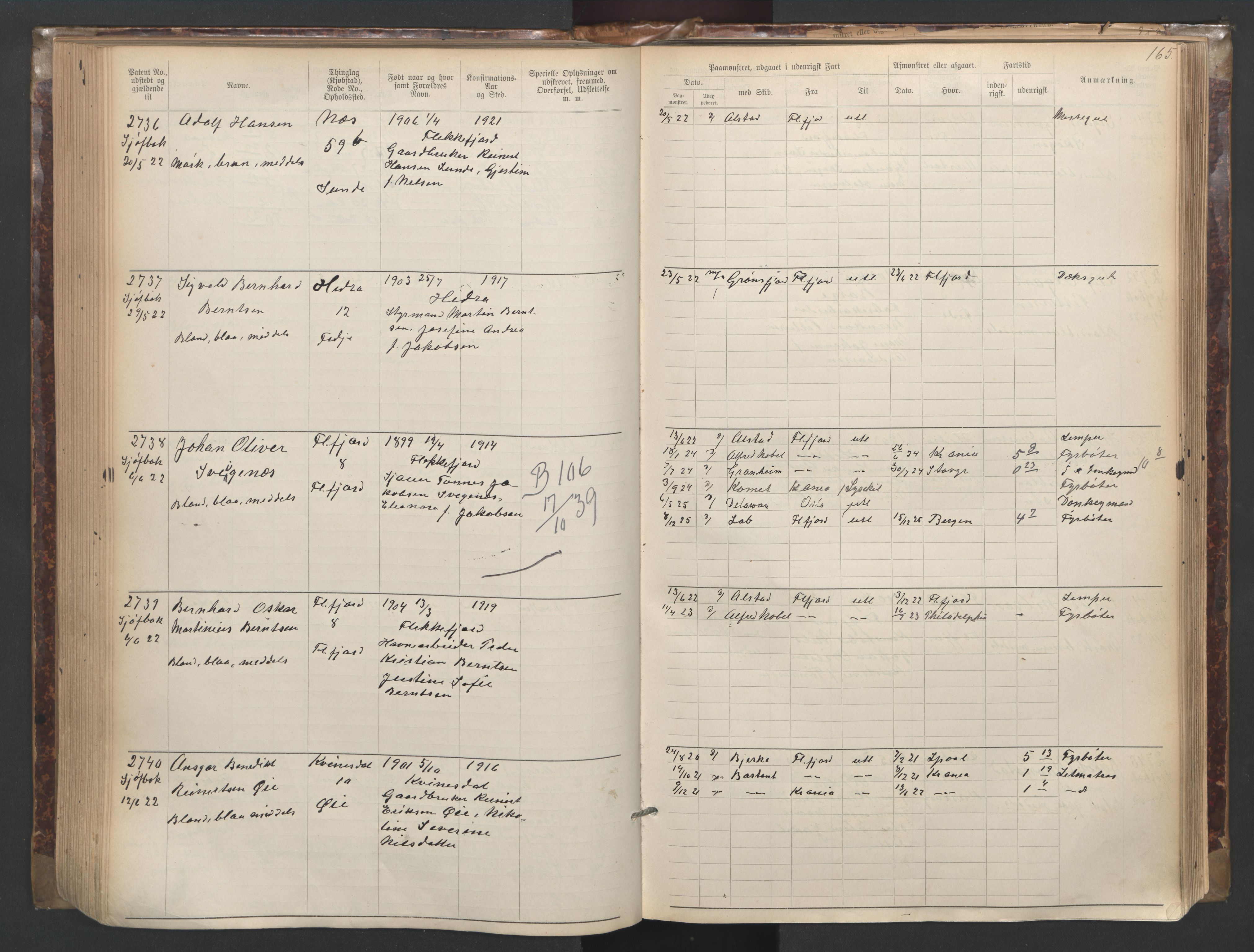 Flekkefjord mønstringskrets, SAK/2031-0018/F/Fa/L0003: Annotasjonsrulle nr 1921-2963 med register, N-3, 1892-1948, p. 197