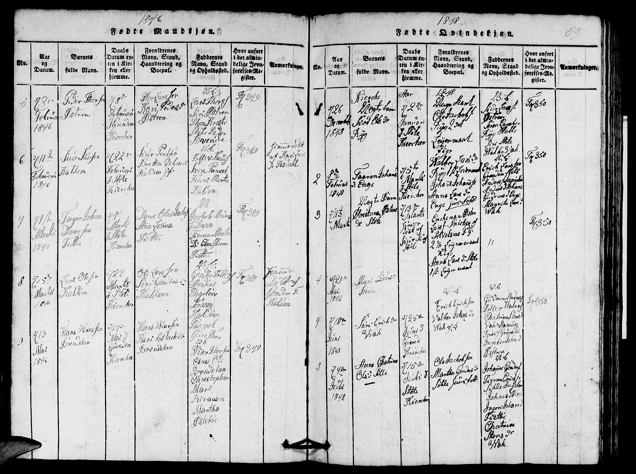 Etne sokneprestembete, SAB/A-75001/H/Hab: Parish register (copy) no. A 1, 1815-1849, p. 89