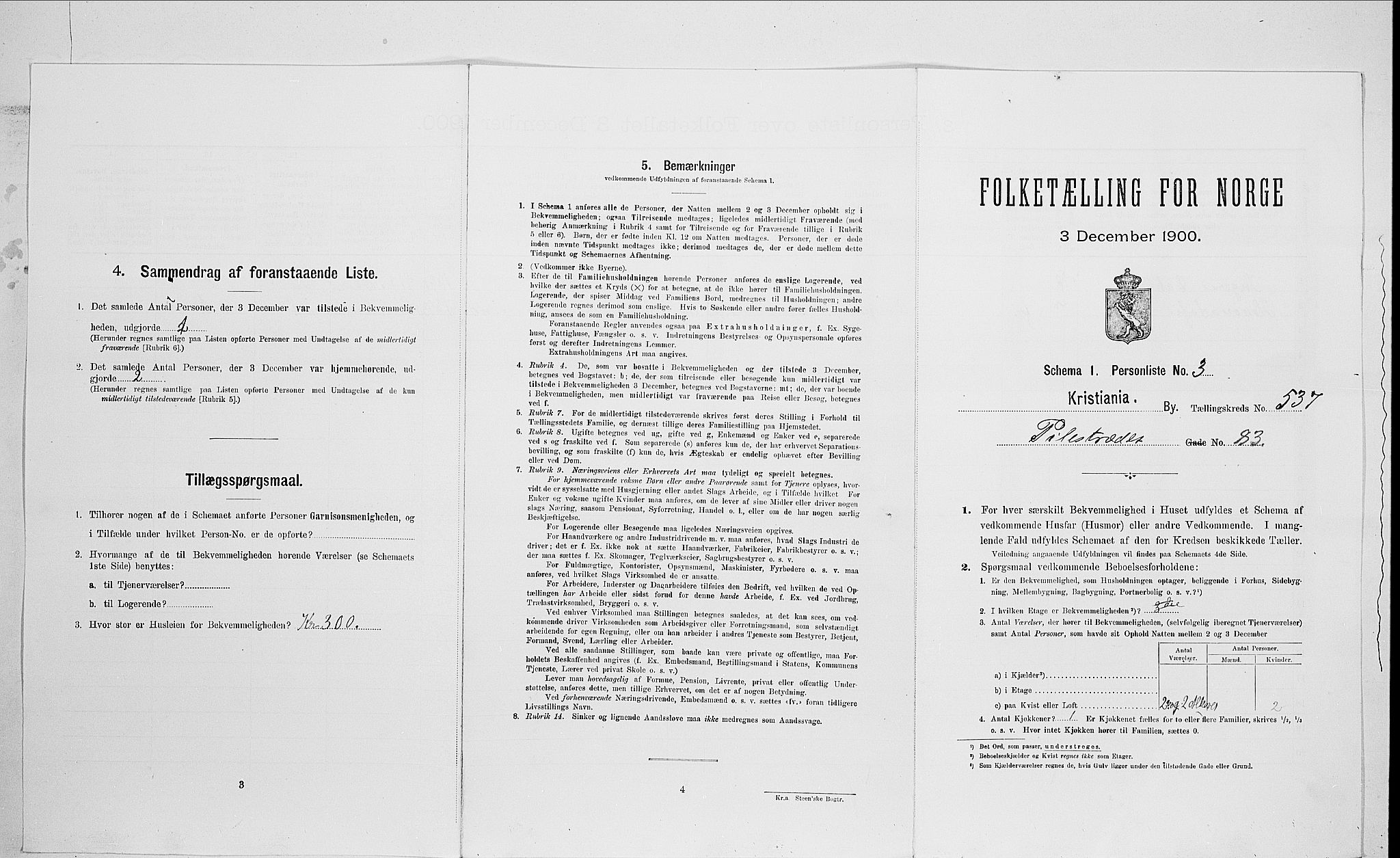 SAO, 1900 census for Kristiania, 1900, p. 72154
