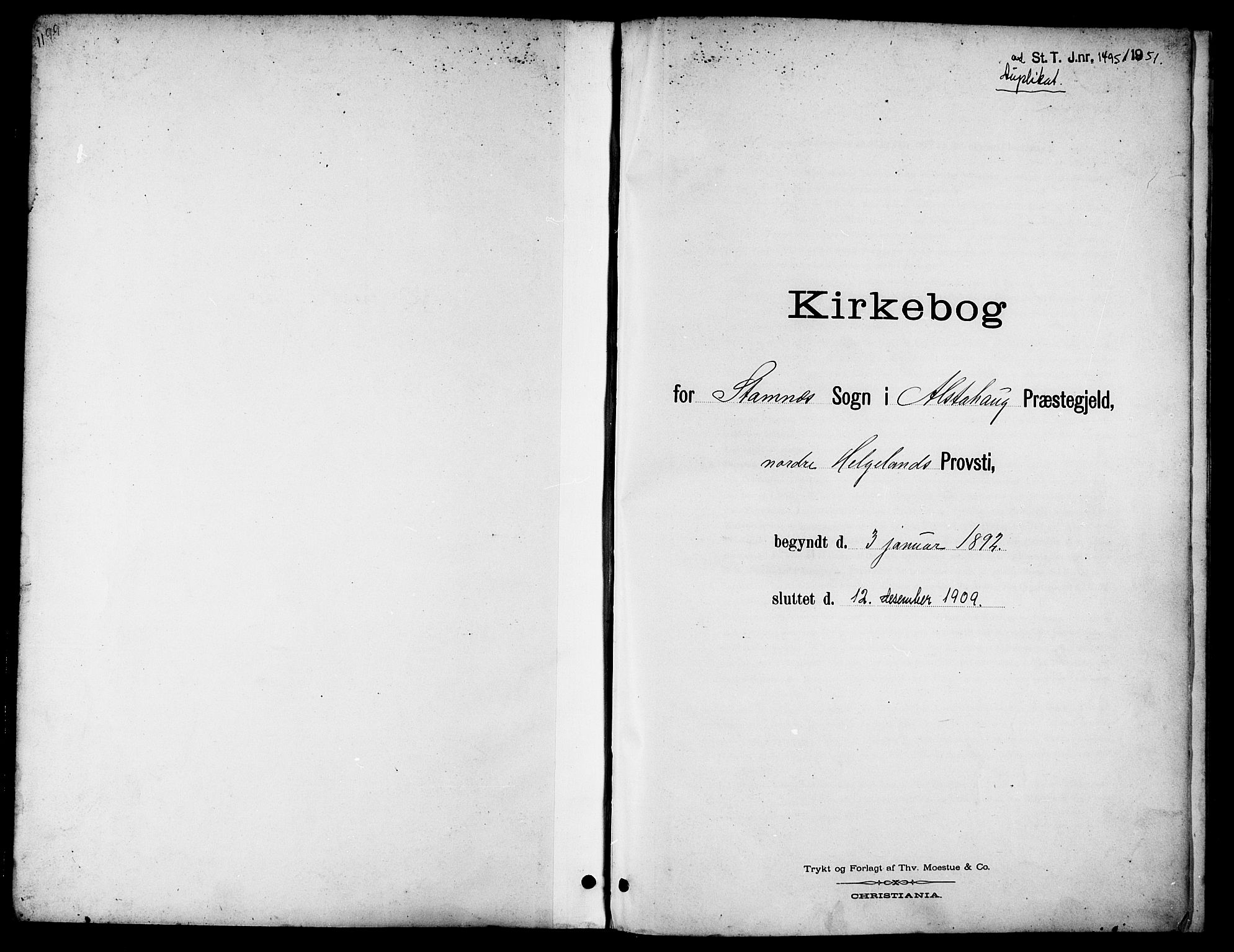 Ministerialprotokoller, klokkerbøker og fødselsregistre - Nordland, SAT/A-1459/831/L0478: Parish register (copy) no. 831C05, 1892-1909
