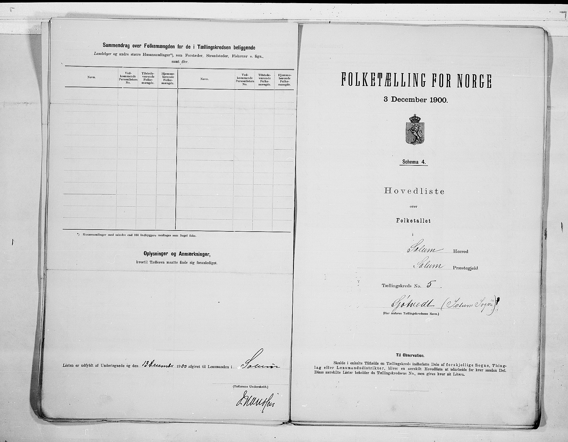 SAKO, 1900 census for Solum, 1900, p. 12