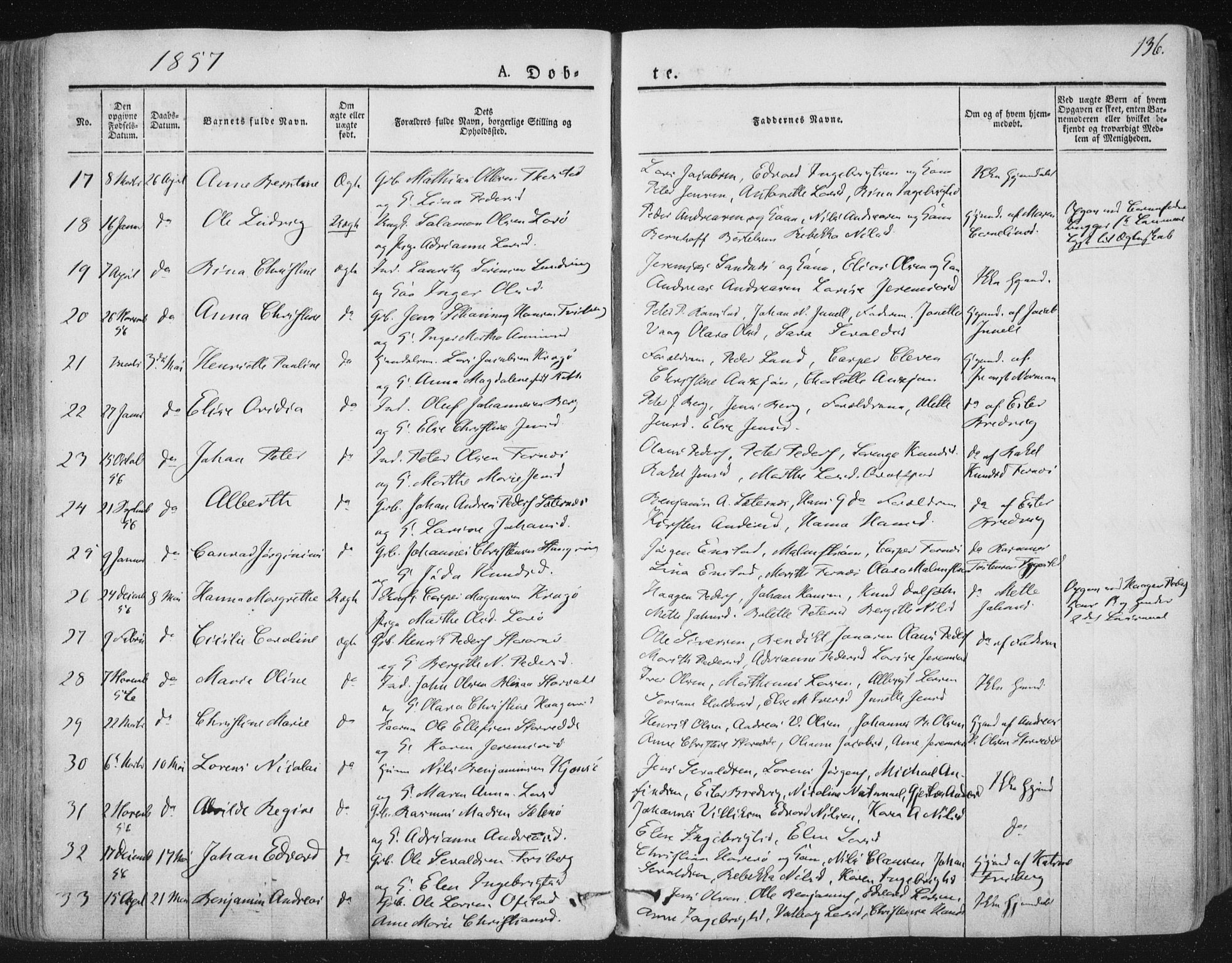 Ministerialprotokoller, klokkerbøker og fødselsregistre - Nord-Trøndelag, SAT/A-1458/784/L0669: Parish register (official) no. 784A04, 1829-1859, p. 136