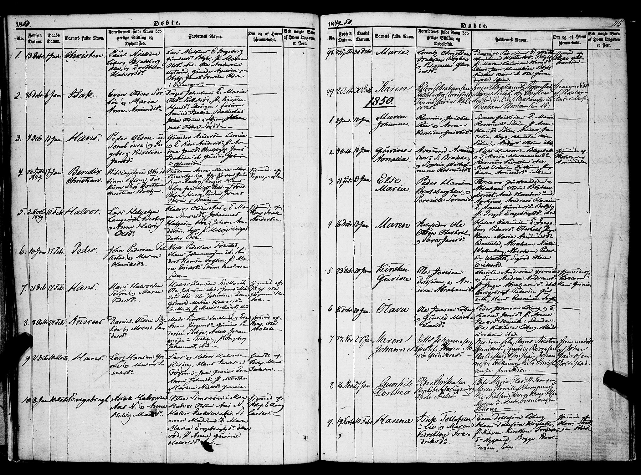 Gjerpen kirkebøker, AV/SAKO-A-265/F/Fa/L0007a: Parish register (official) no. I 7A, 1834-1857, p. 115