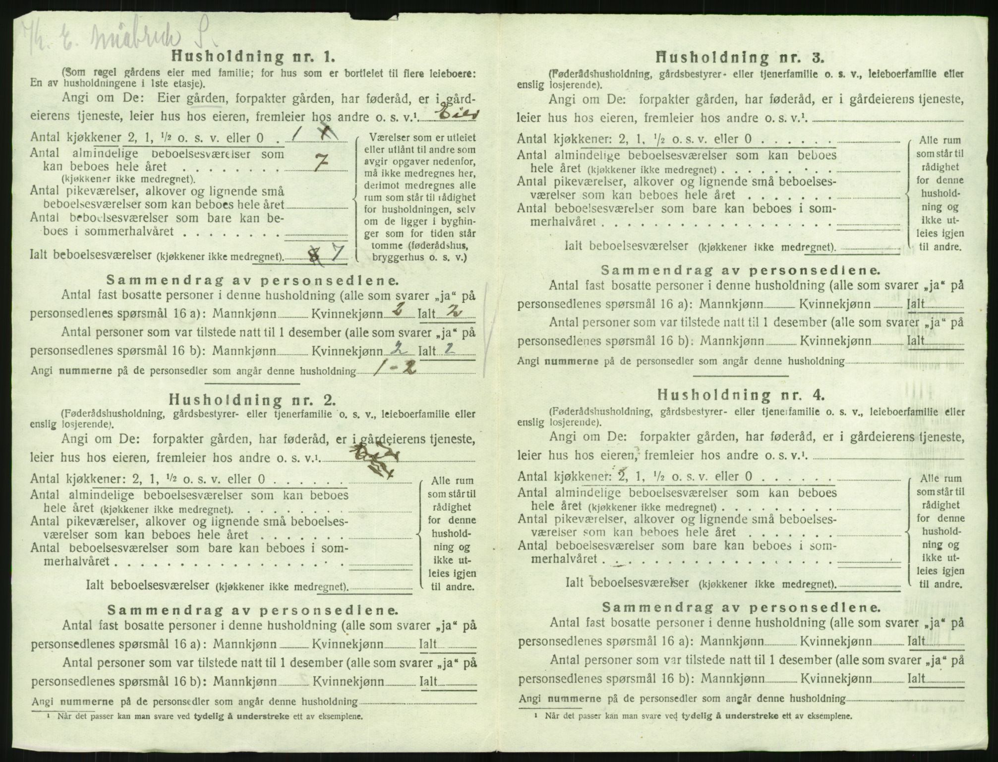 SAK, 1920 census for Flosta, 1920, p. 29