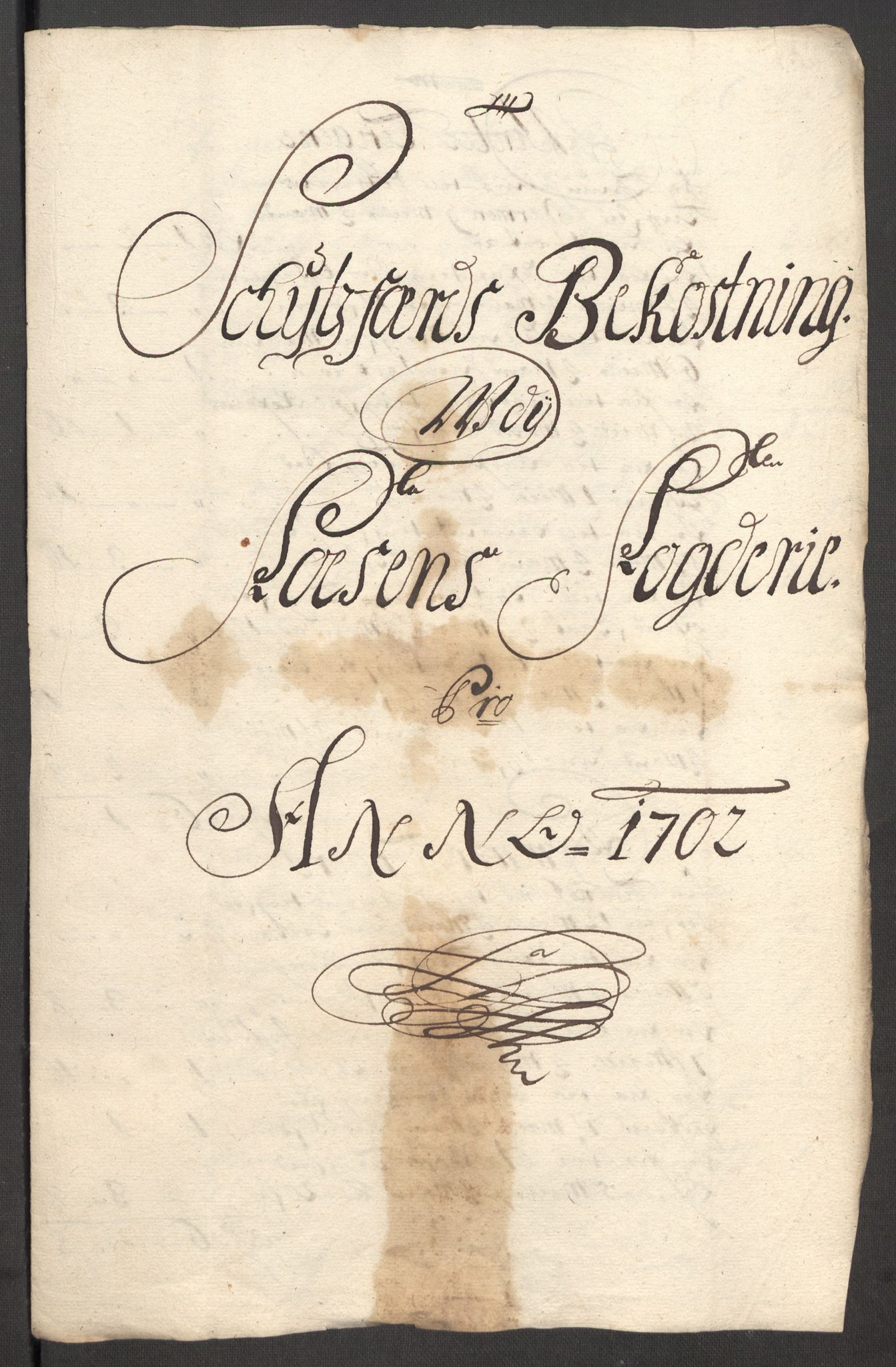 Rentekammeret inntil 1814, Reviderte regnskaper, Fogderegnskap, RA/EA-4092/R57/L3855: Fogderegnskap Fosen, 1702-1703, p. 180