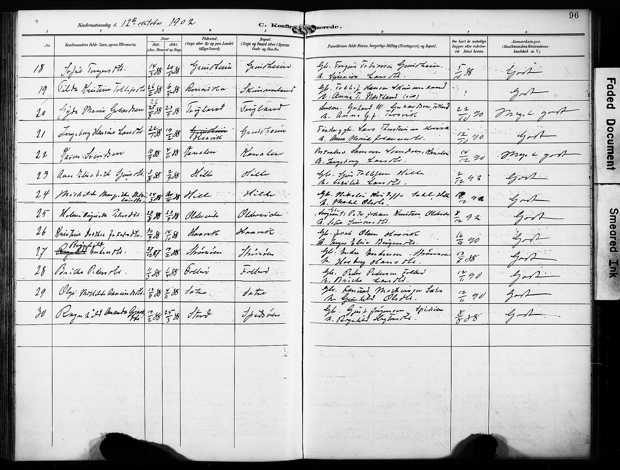 Finnås sokneprestembete, AV/SAB-A-99925/H/Ha/Haa/Haab/L0002: Parish register (official) no. B 2, 1895-1906, p. 96