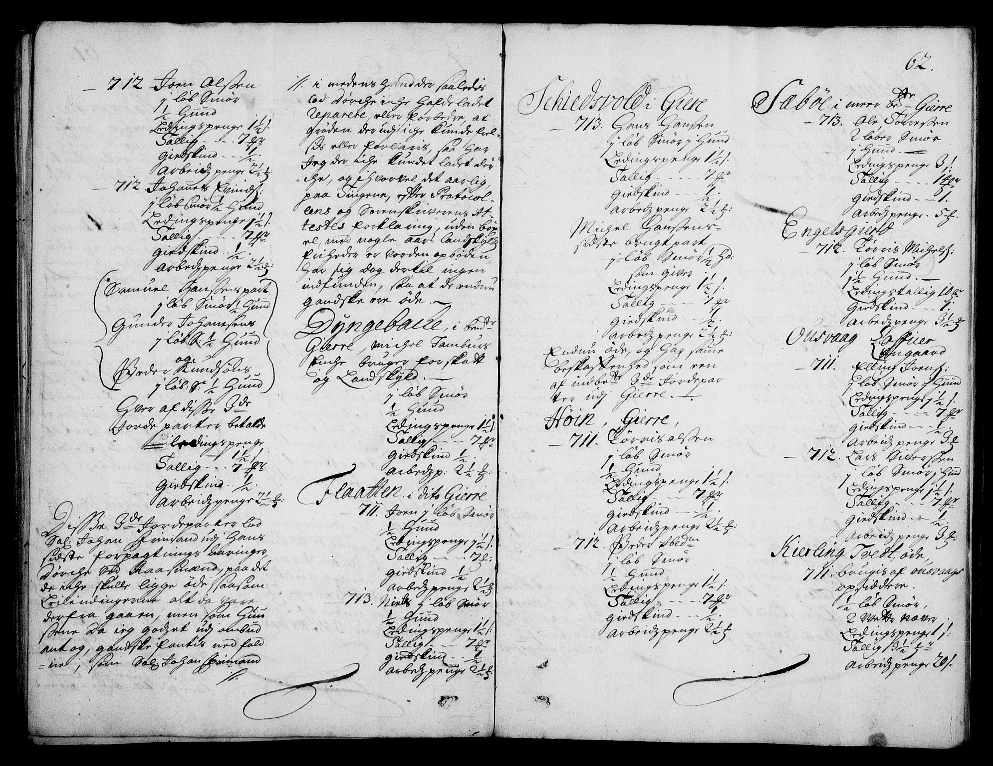 Rentekammeret inntil 1814, Realistisk ordnet avdeling, RA/EA-4070/On/L0003: [Jj 4]: Kommisjonsforretning over Vilhelm Hanssøns forpaktning av Halsnøy klosters gods, 1712-1722, p. 61b-62a