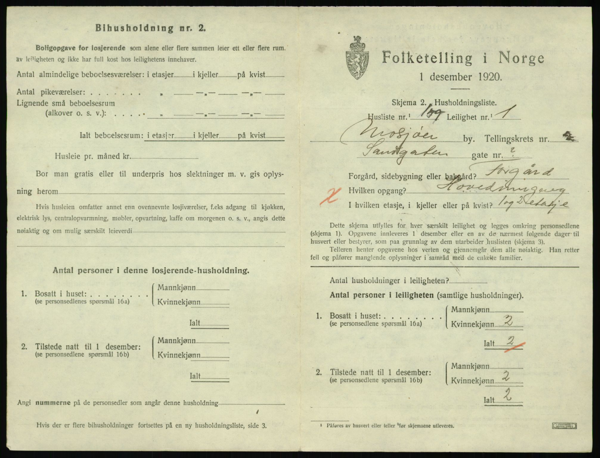 SAT, 1920 census for Mosjøen, 1920, p. 1660