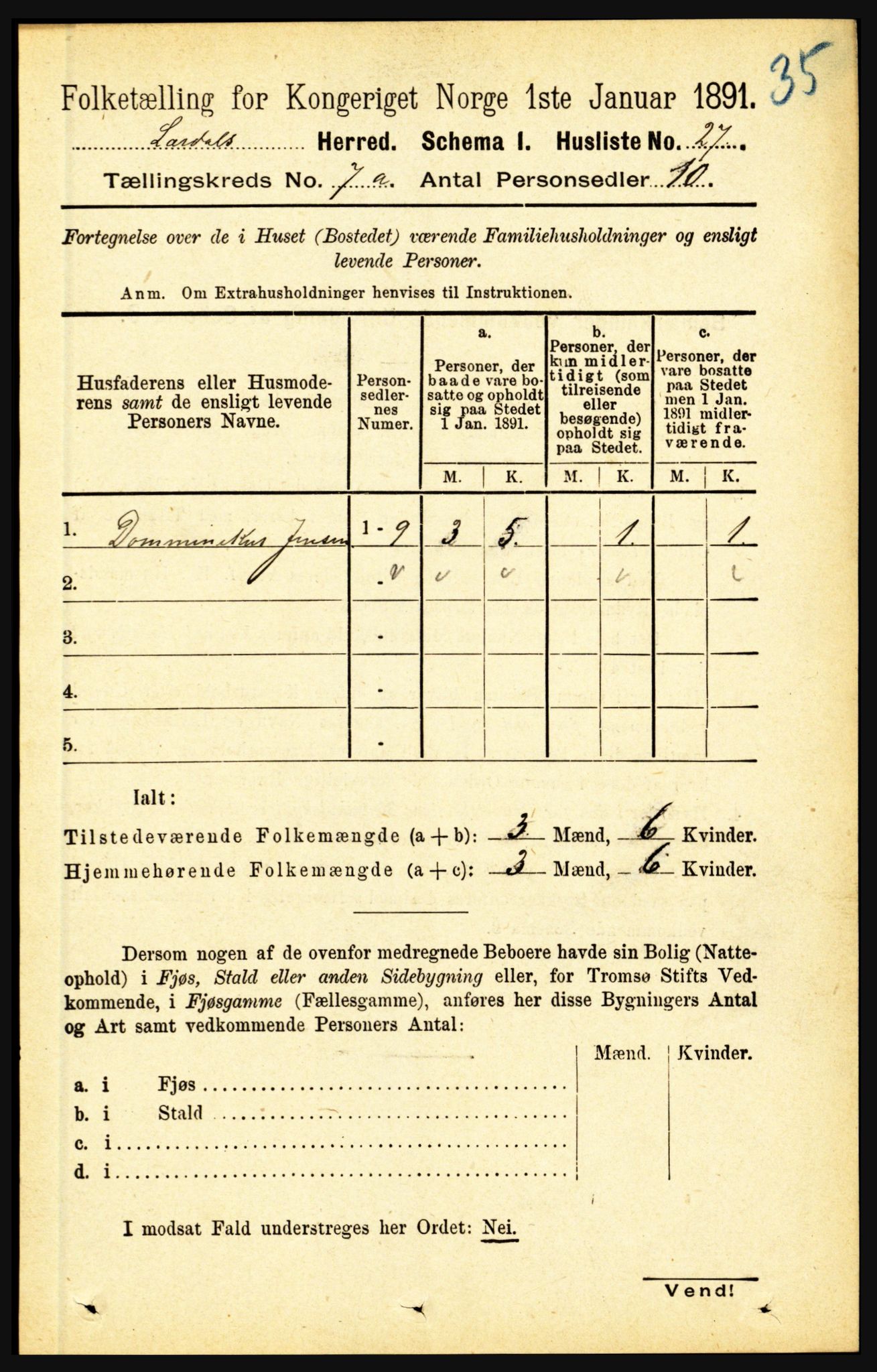 RA, 1891 census for 1422 Lærdal, 1891, p. 775