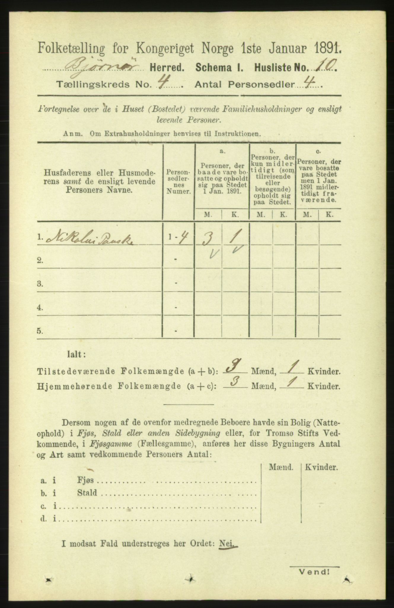 RA, 1891 census for 1632 Bjørnør, 1891, p. 1799