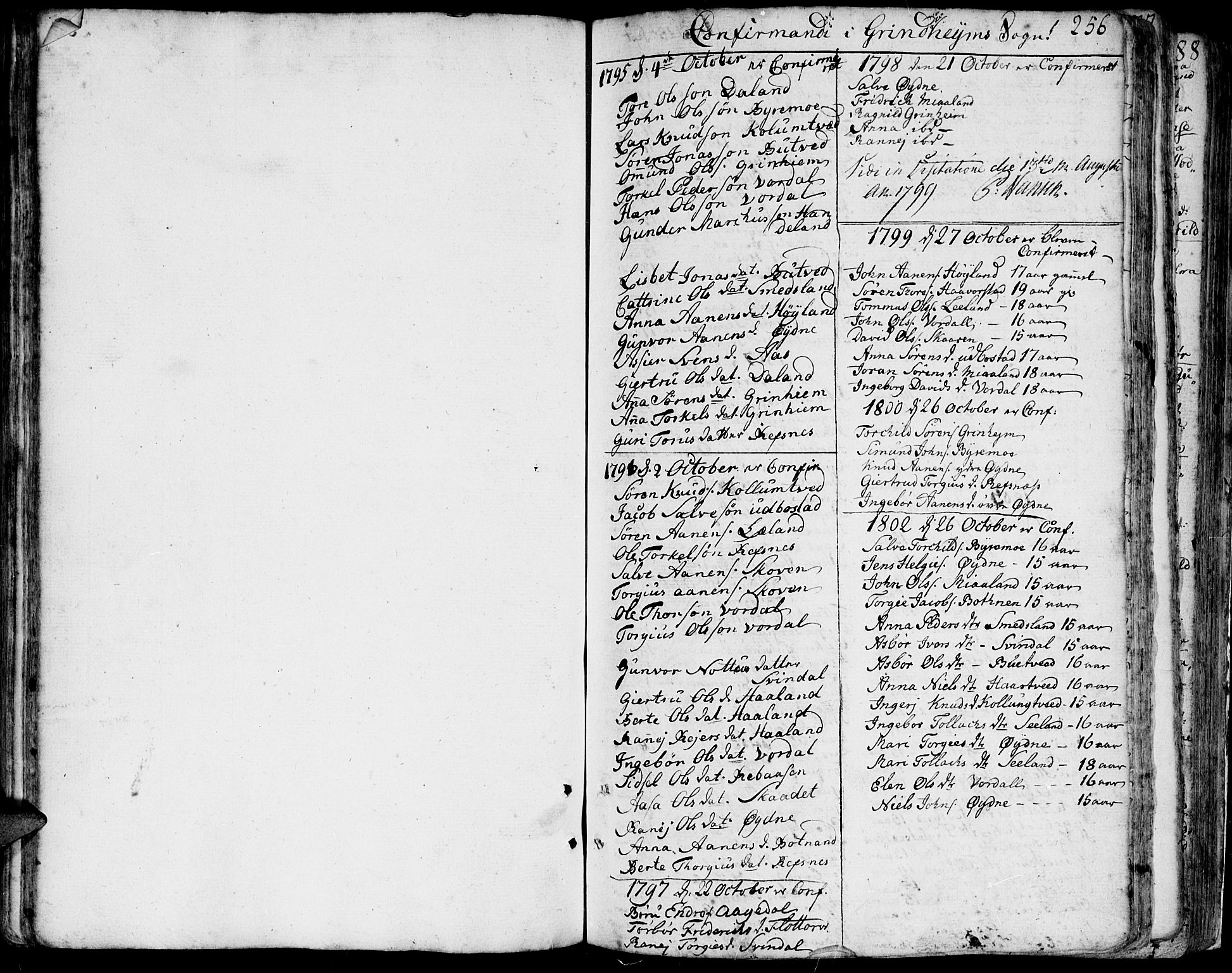 Bjelland sokneprestkontor, SAK/1111-0005/F/Fa/Faa/L0001: Parish register (official) no. A 1 /3, 1793-1815, p. 256