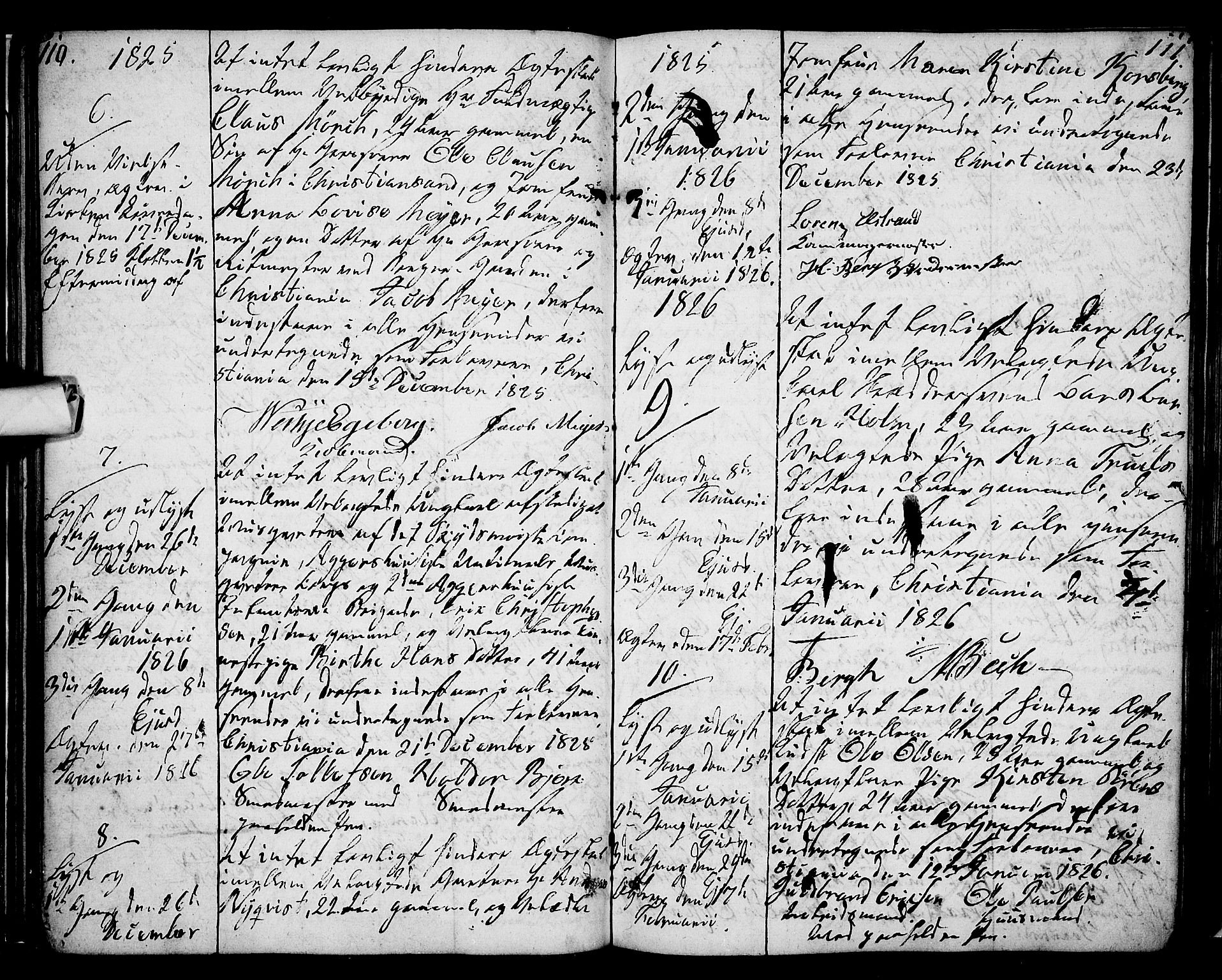 Oslo domkirke Kirkebøker, SAO/A-10752/L/La/L0013: Best man's statements no. 13, 1822-1837, p. 110-111