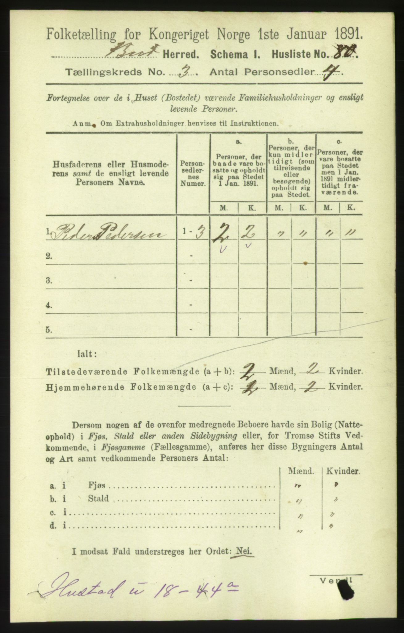 RA, 1891 census for 1549 Bud, 1891, p. 1468