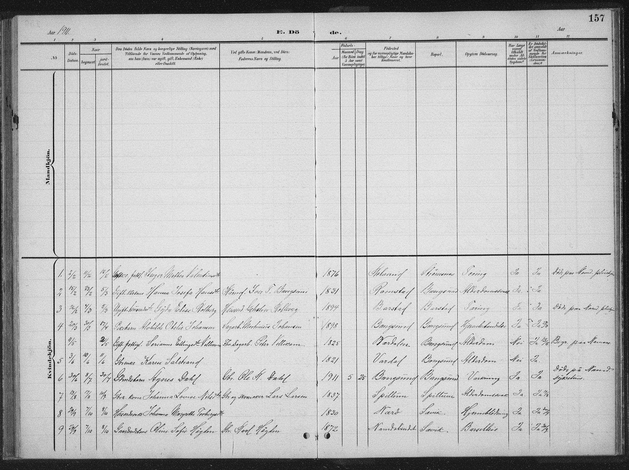 Ministerialprotokoller, klokkerbøker og fødselsregistre - Nord-Trøndelag, AV/SAT-A-1458/770/L0591: Parish register (copy) no. 770C02, 1902-1940, p. 157