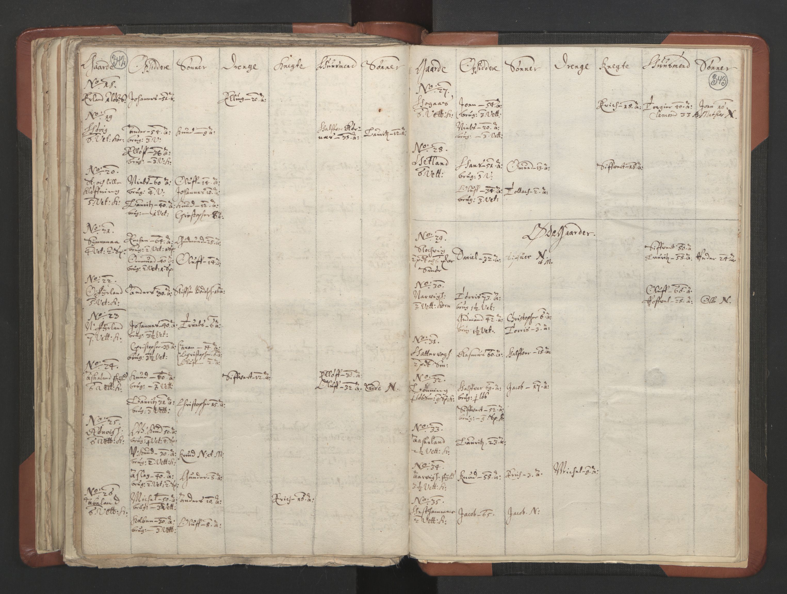 RA, Vicar's Census 1664-1666, no. 19: Ryfylke deanery, 1664-1666, p. 342-343