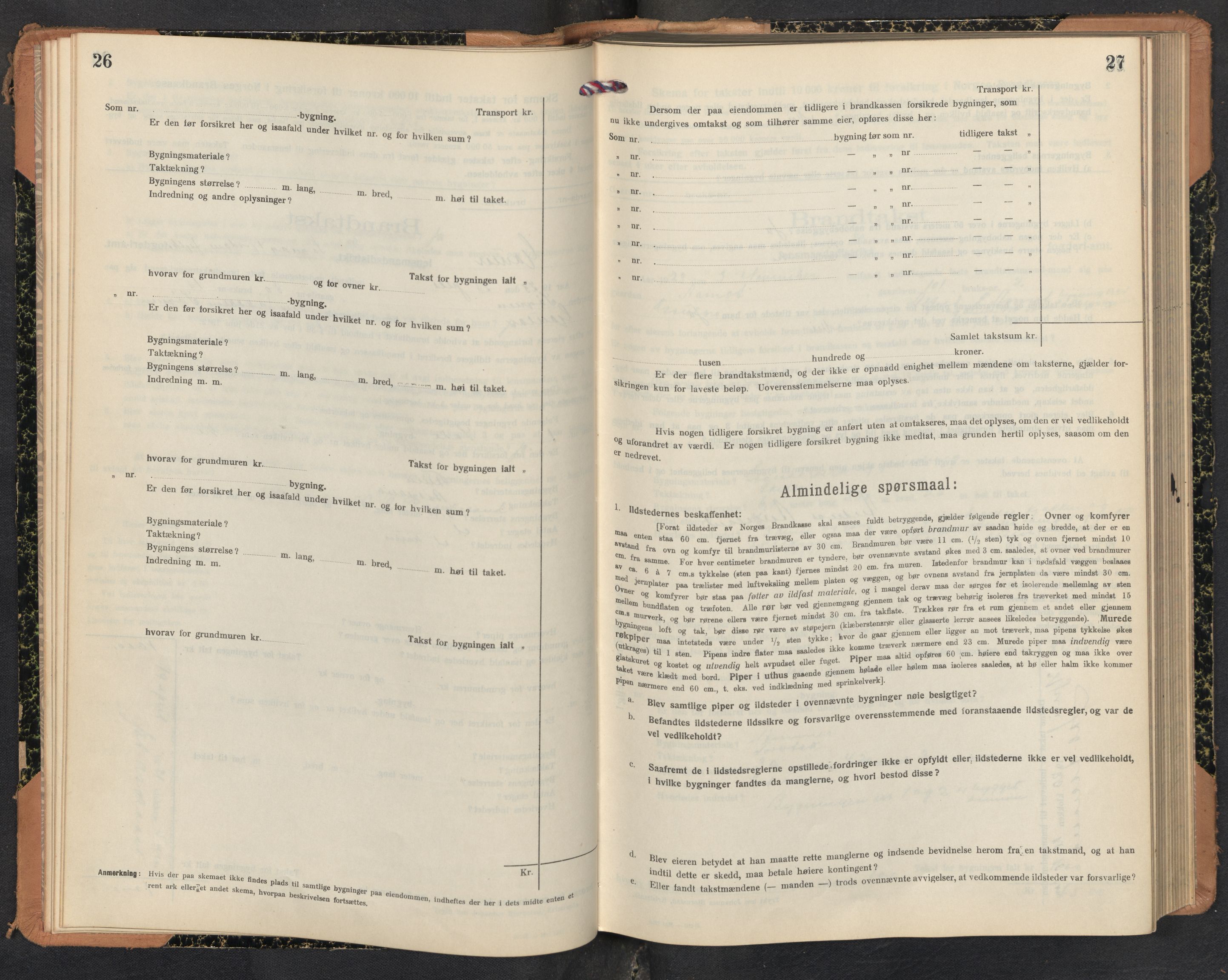 Lensmannen i Gaular, AV/SAB-A-27601/0012/L0006: Branntakstprotokoll, skjematakst, 1917-1943, p. 26-27