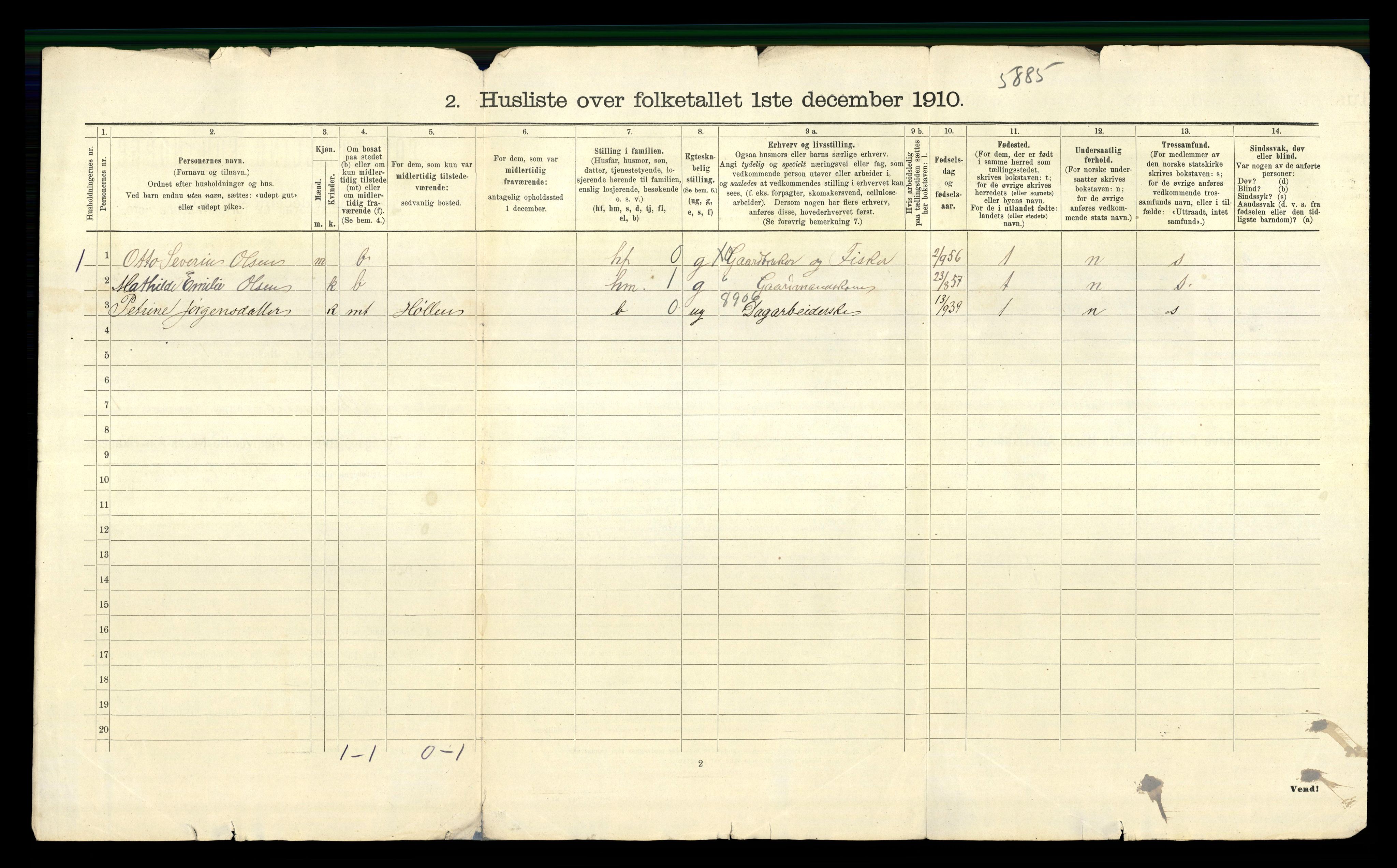 RA, 1910 census for Spangereid, 1910, p. 26