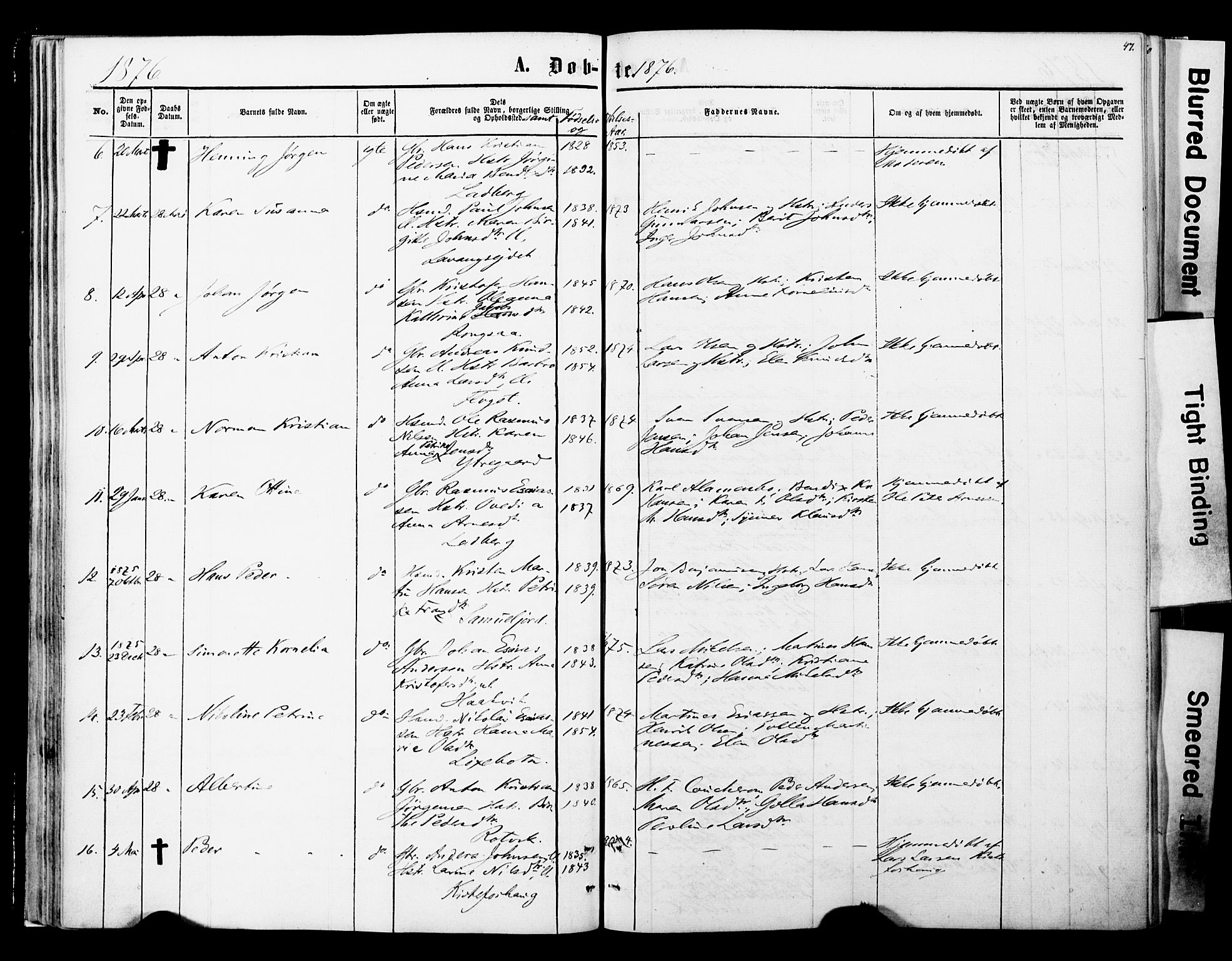 Ibestad sokneprestembete, SATØ/S-0077/H/Ha/Haa/L0013kirke: Parish register (official) no. 13, 1865-1879, p. 47