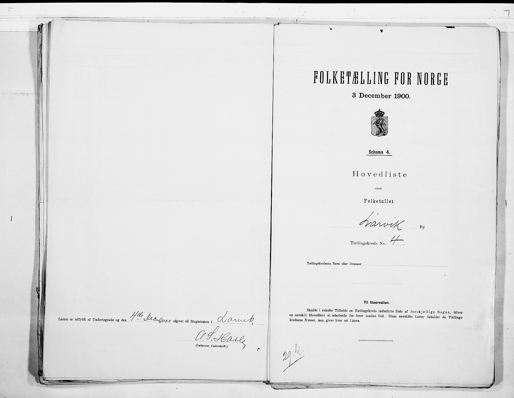 RA, 1900 census for Larvik, 1900, p. 10