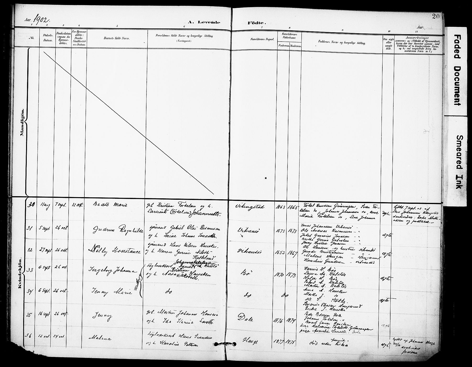 Torvastad sokneprestkontor, AV/SAST-A -101857/H/Ha/Haa/L0017: Parish register (official) no. A 16, 1899-1911, p. 20