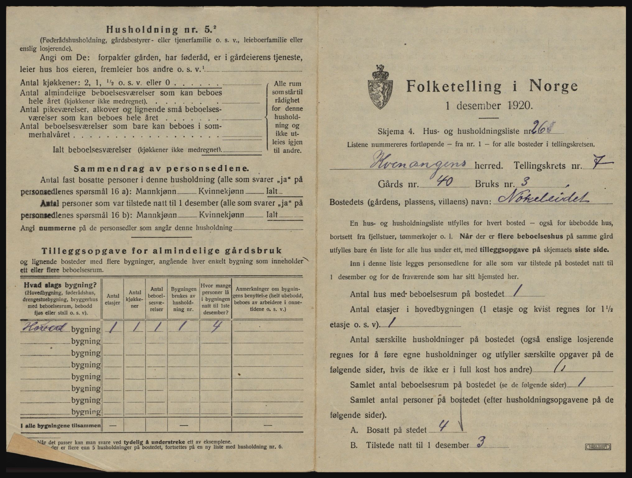 SATØ, 1920 census for Kvænangen, 1920, p. 594