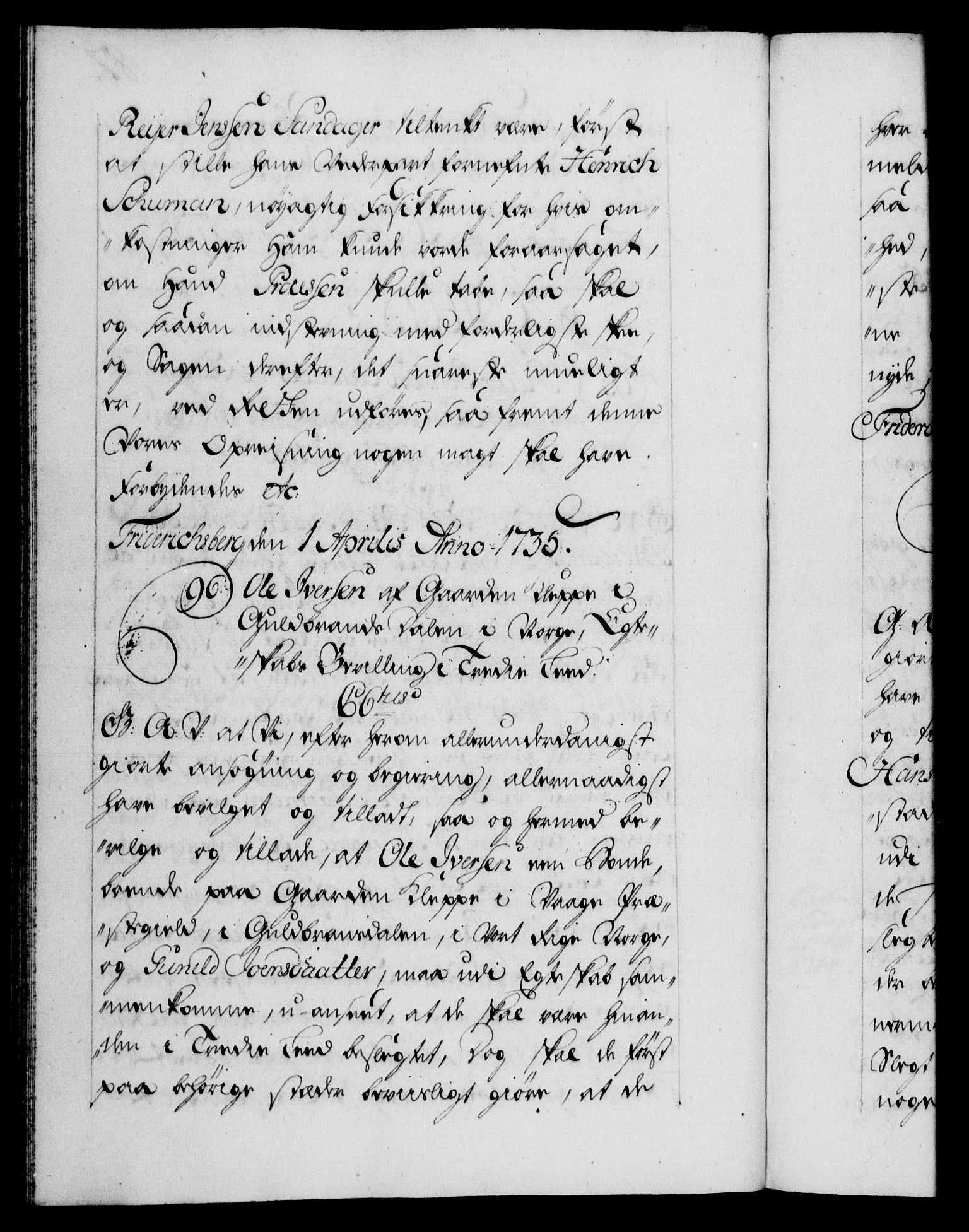 Danske Kanselli 1572-1799, RA/EA-3023/F/Fc/Fca/Fcaa/L0029: Norske registre, 1735-1736, p. 87b