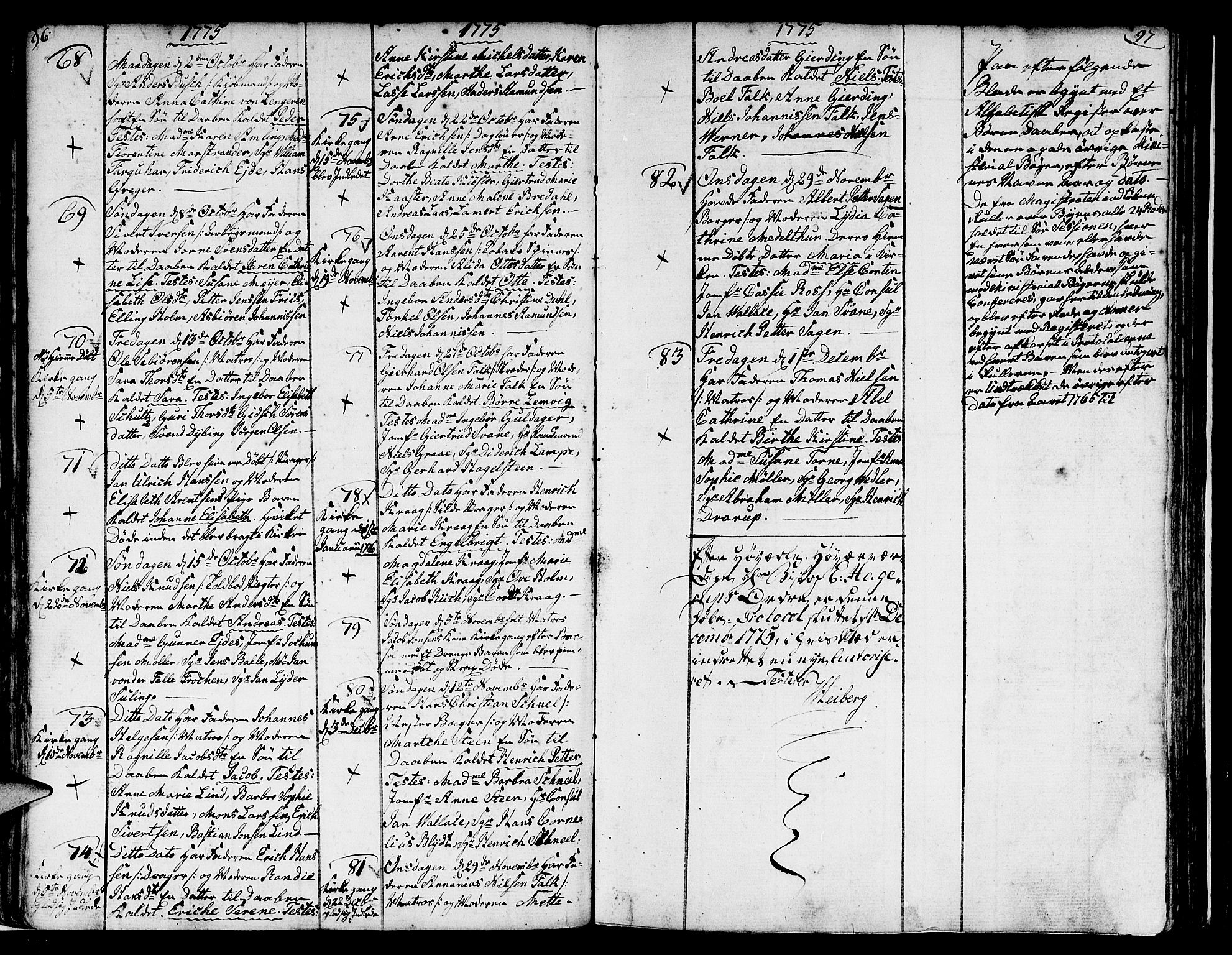 Nykirken Sokneprestembete, AV/SAB-A-77101/H/Haa/L0004: Parish register (official) no. A 4, 1765-1775, p. 96-97