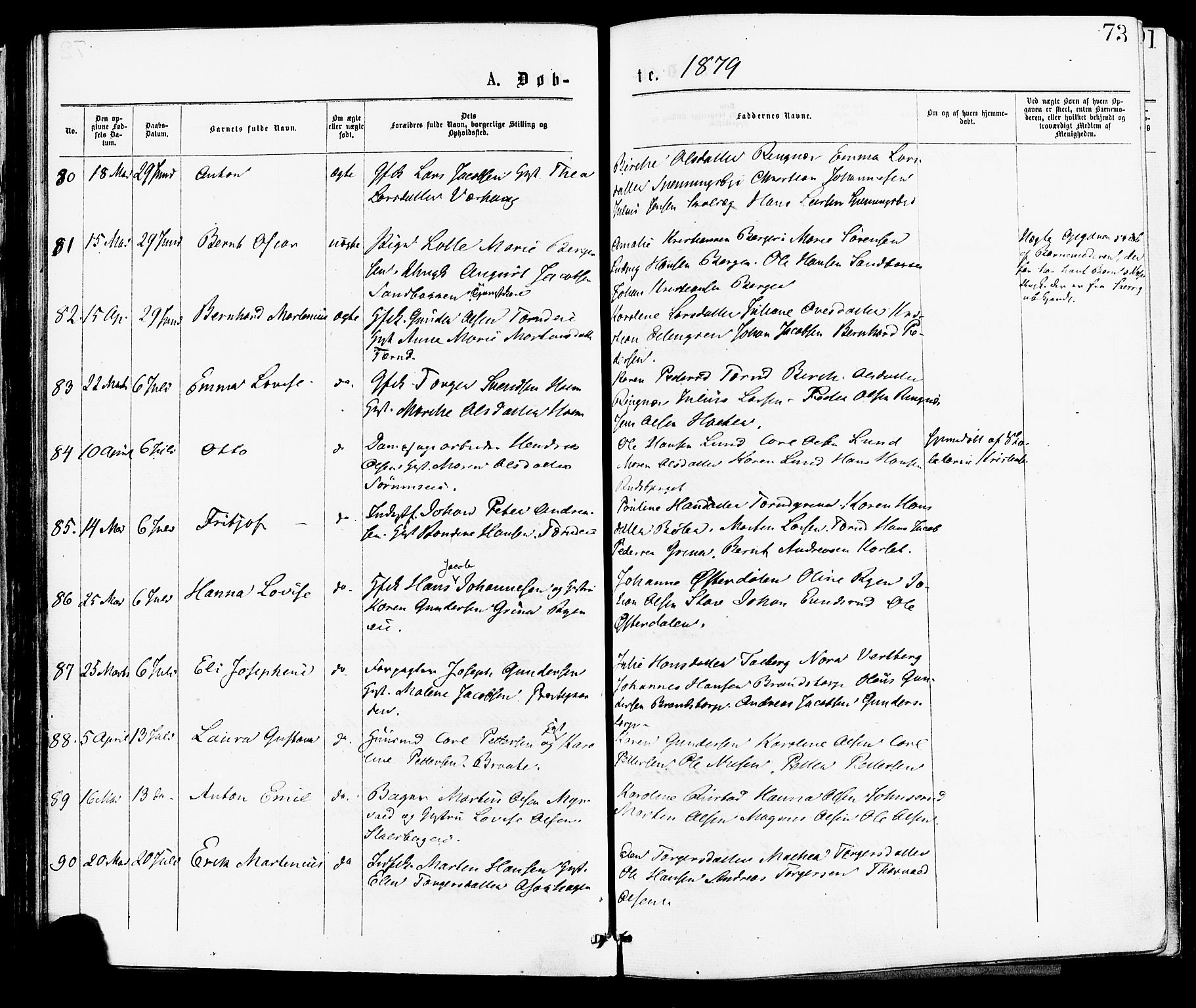 Skedsmo prestekontor Kirkebøker, AV/SAO-A-10033a/F/Fa/L0012: Parish register (official) no. I 12, 1876-1883, p. 73