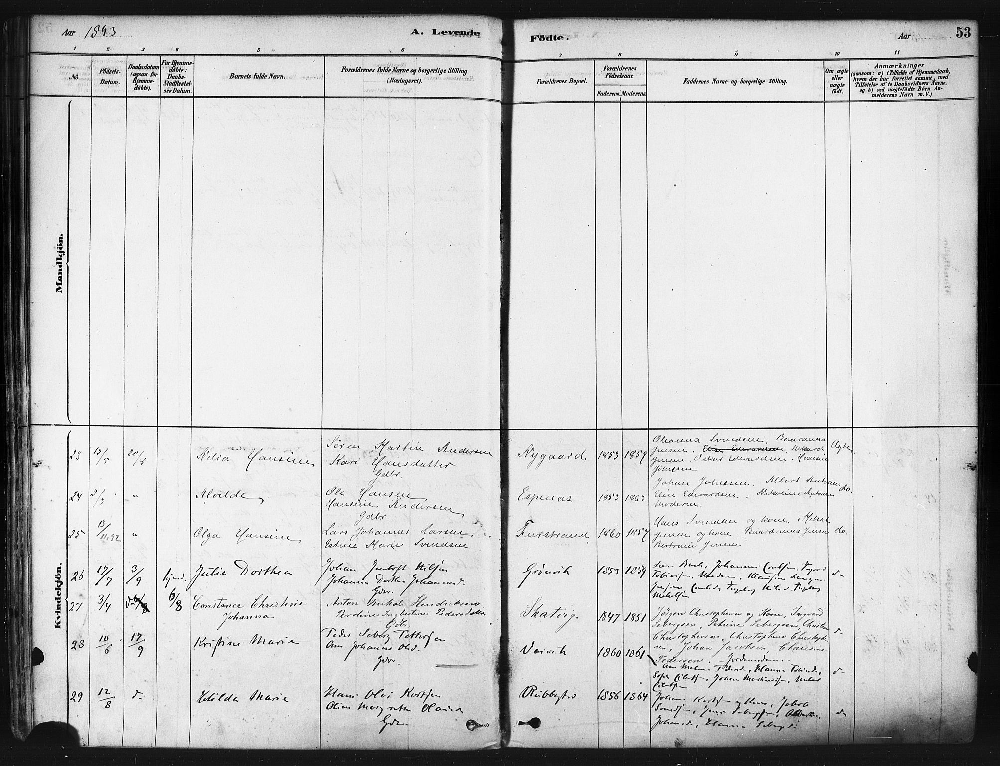 Tranøy sokneprestkontor, AV/SATØ-S-1313/I/Ia/Iaa/L0009kirke: Parish register (official) no. 9, 1878-1904, p. 53