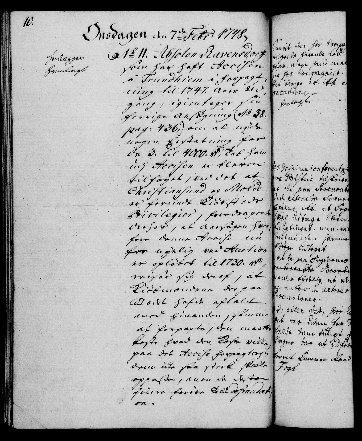 Rentekammeret, Kammerkanselliet, RA/EA-3111/G/Gh/Gha/L0029: Norsk ekstraktmemorialprotokoll (merket RK 53.74), 1748-1749, p. 10
