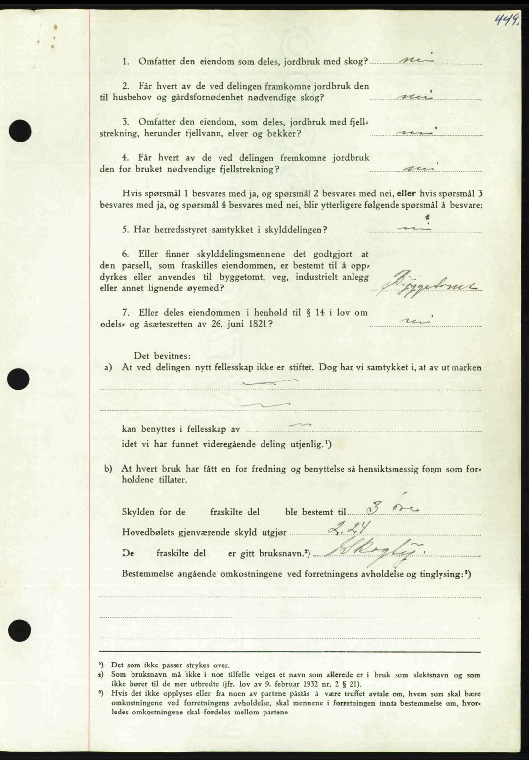 Nordmøre sorenskriveri, AV/SAT-A-4132/1/2/2Ca: Mortgage book no. A112, 1949-1949, Diary no: : 2580/1949