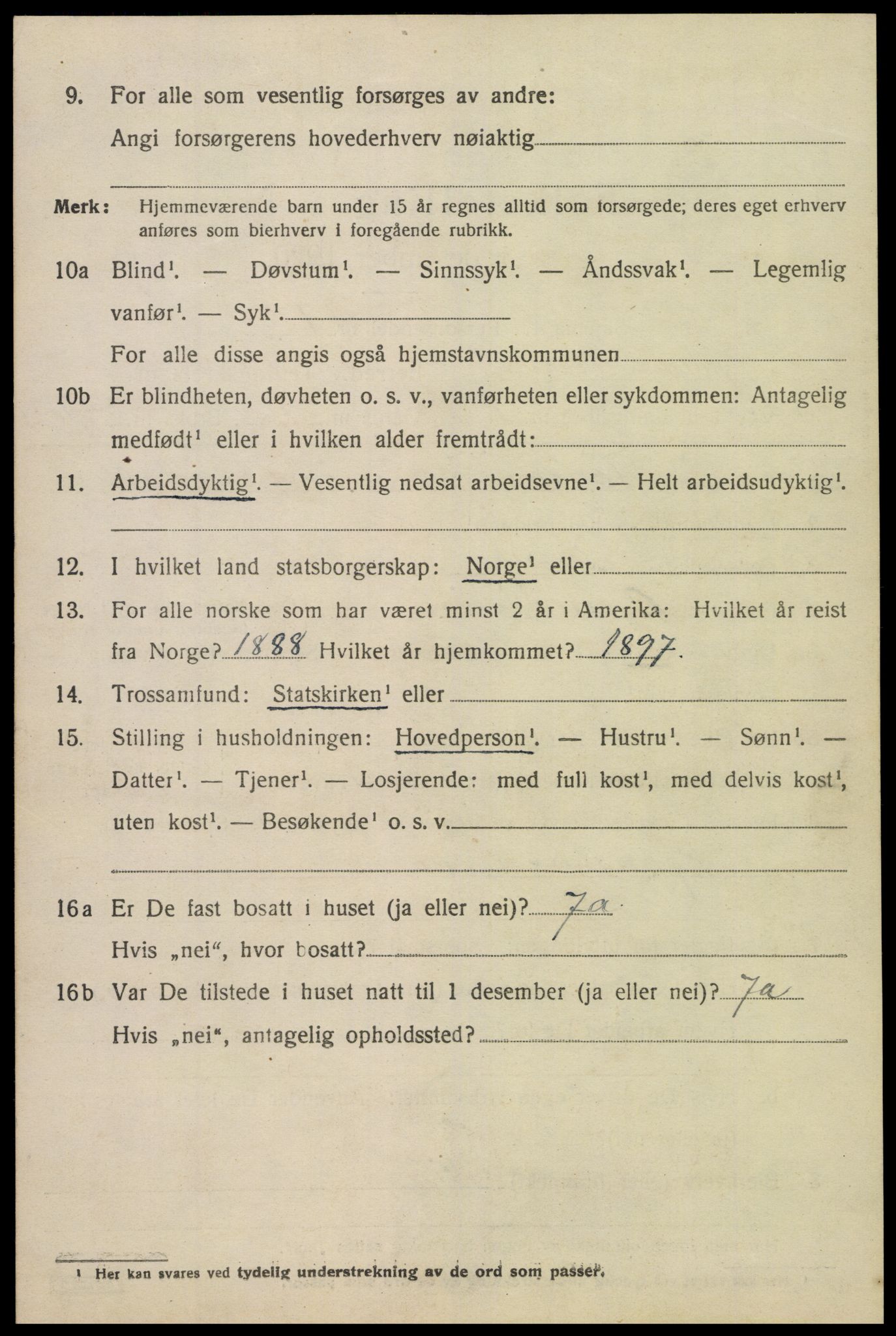 SAK, 1920 census for Grindheim, 1920, p. 1406