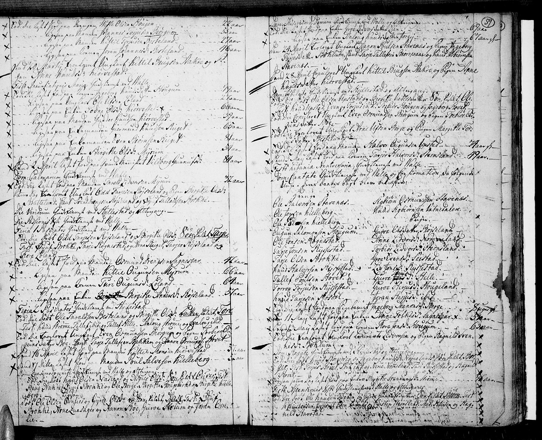 Valle sokneprestkontor, AV/SAK-1111-0044/F/Fa/Fac/L0003: Parish register (official) no. A 3, 1776-1790, p. 59