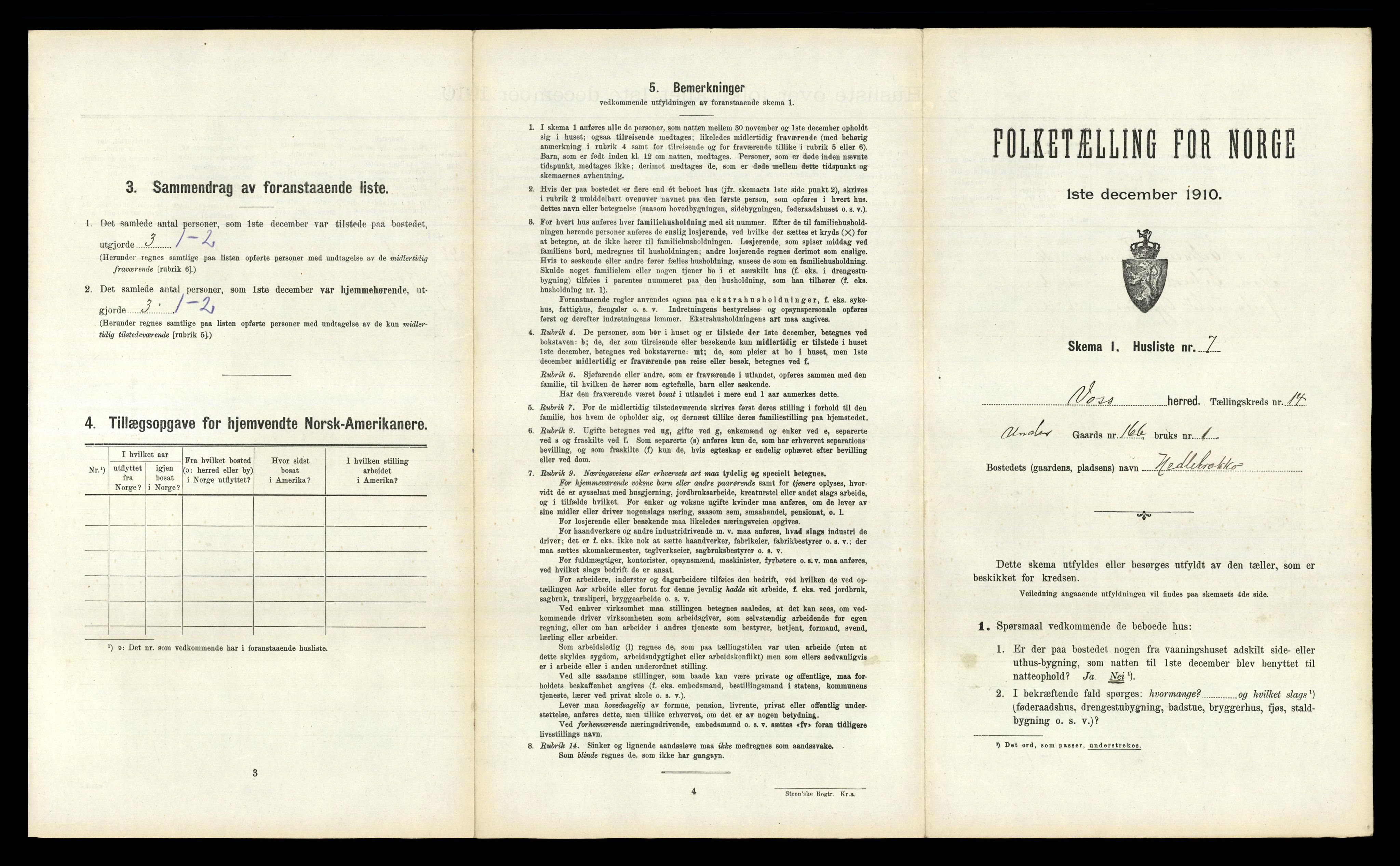 RA, 1910 census for Voss, 1910, p. 1730