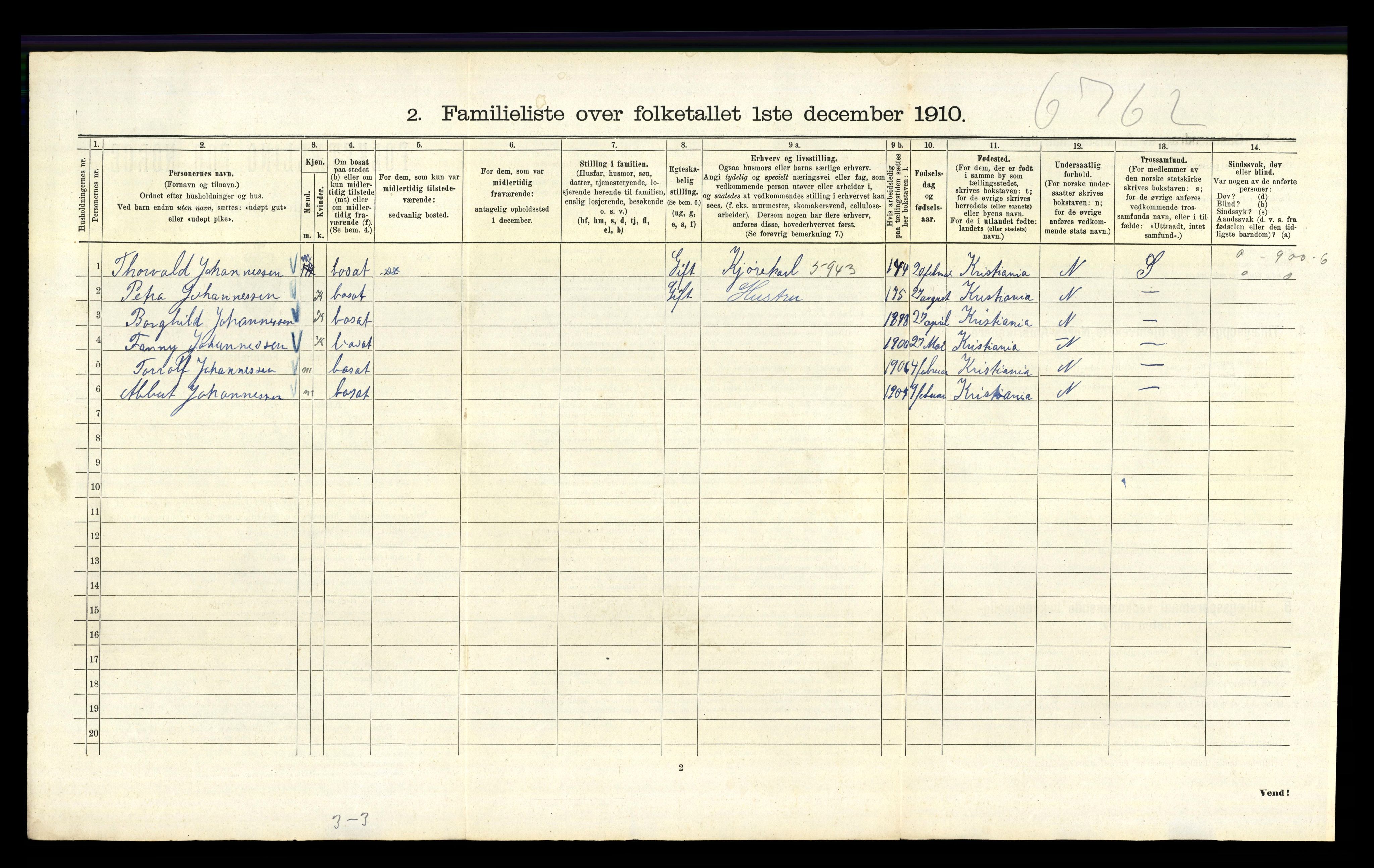 RA, 1910 census for Kristiania, 1910, p. 23788