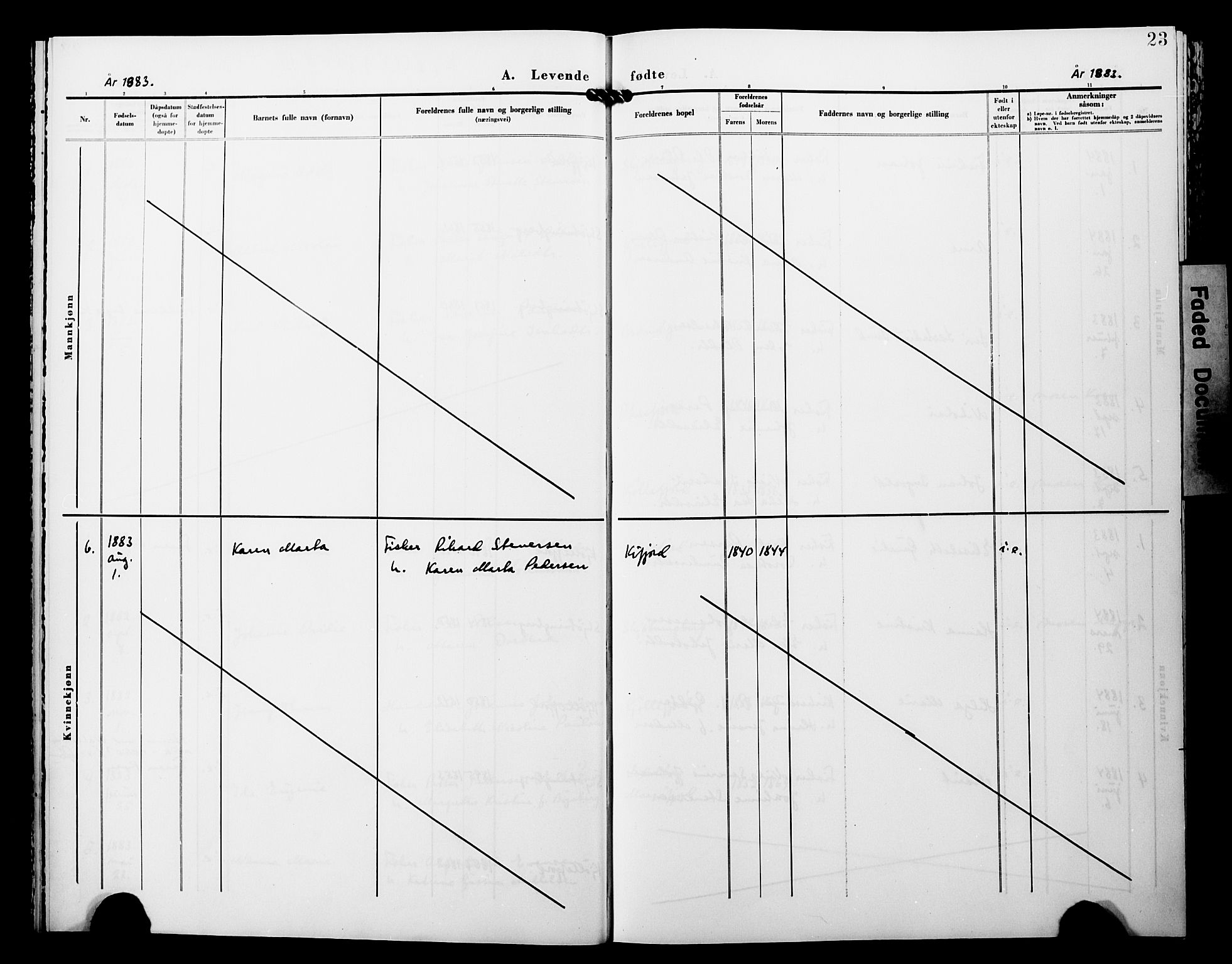 Lebesby sokneprestkontor, AV/SATØ-S-1353/H/Ha/L0005kirke: Parish register (official) no. 5, 1870-1902, p. 23